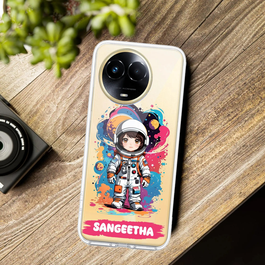 Astronaut Customize Transparent Silicon Case For Realme C55