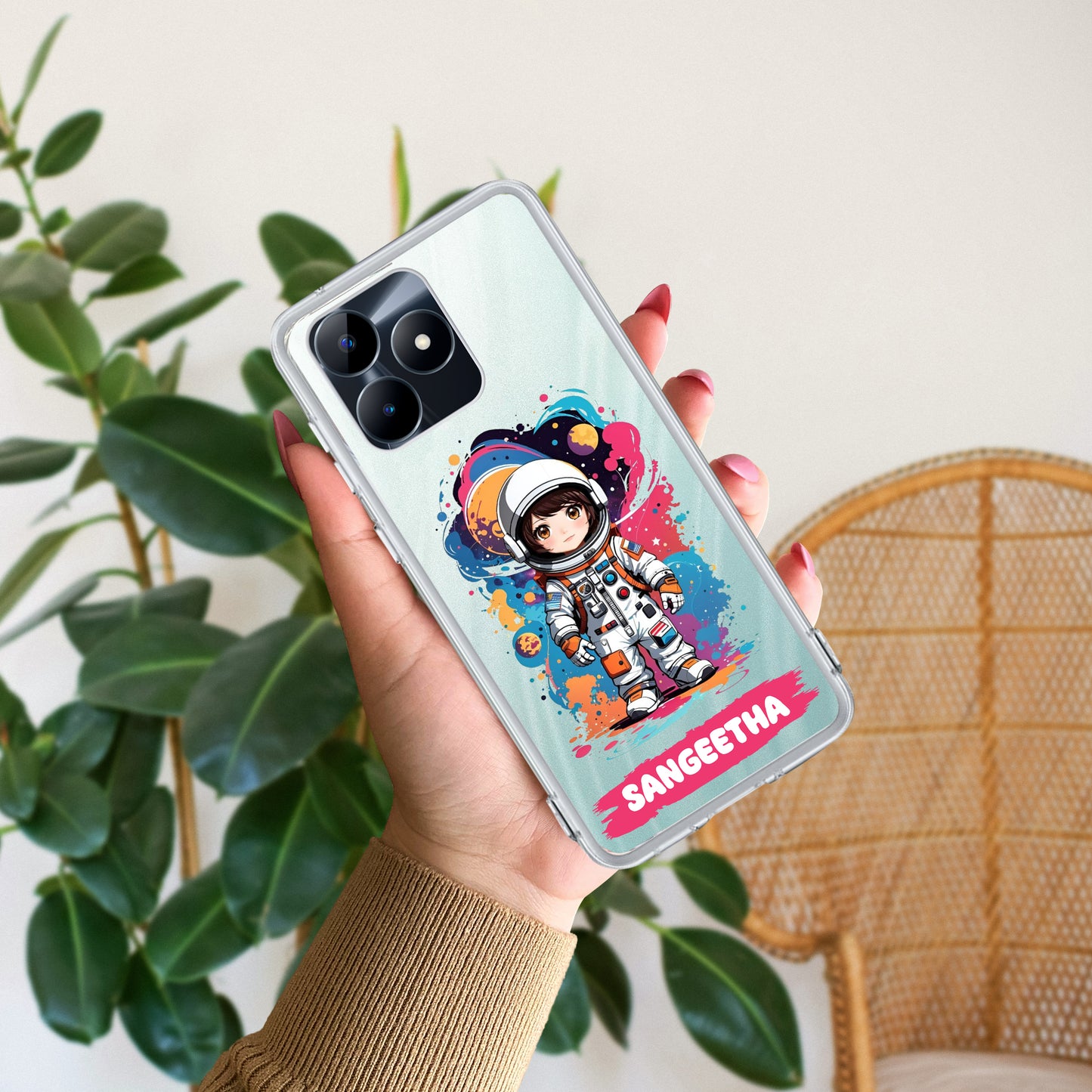 Astronaut Customize Transparent Silicon Case For Realme/Narzo ShopOnCliQ