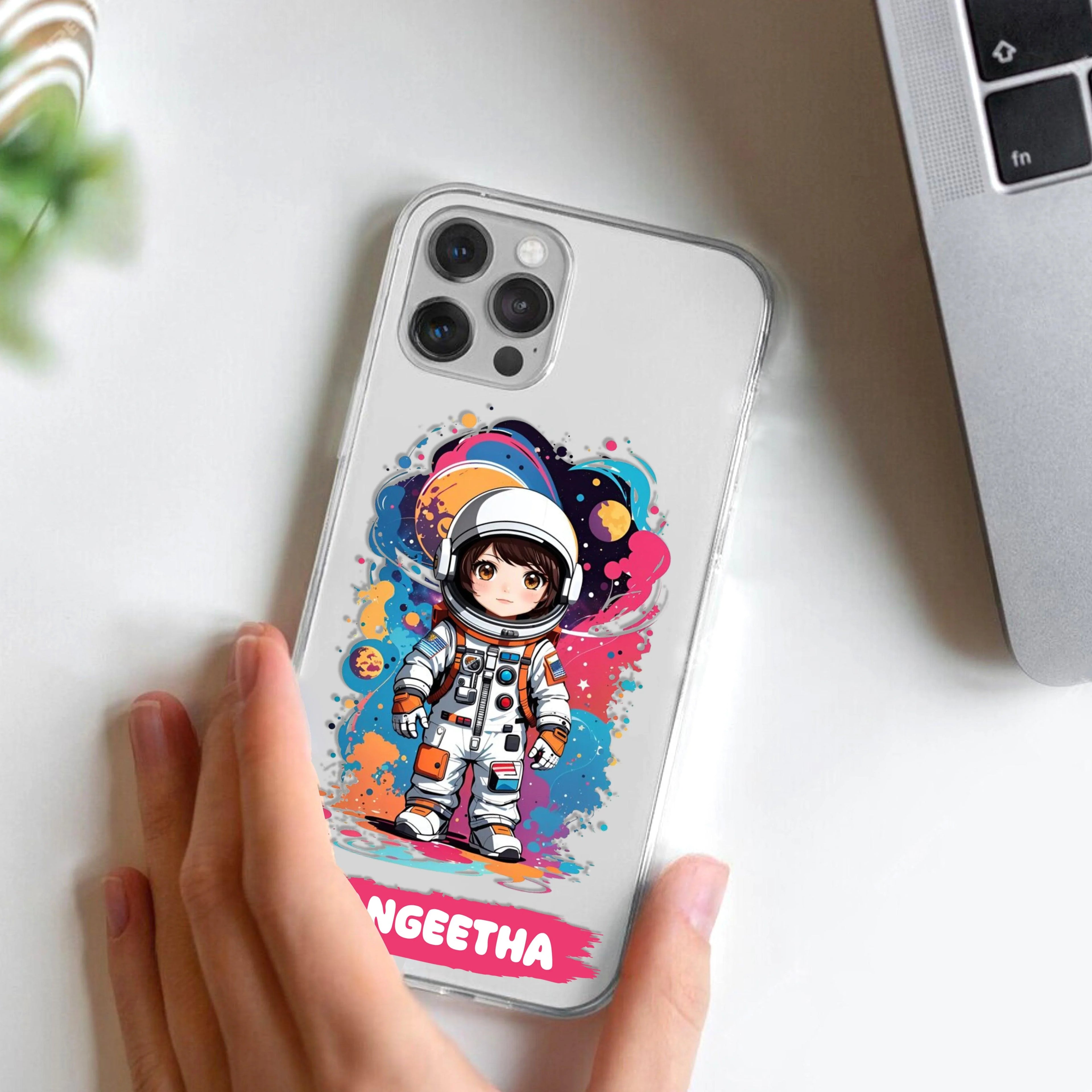 Astronaut Customize Transparent Silicon Case For Realme 13 Plus 5G