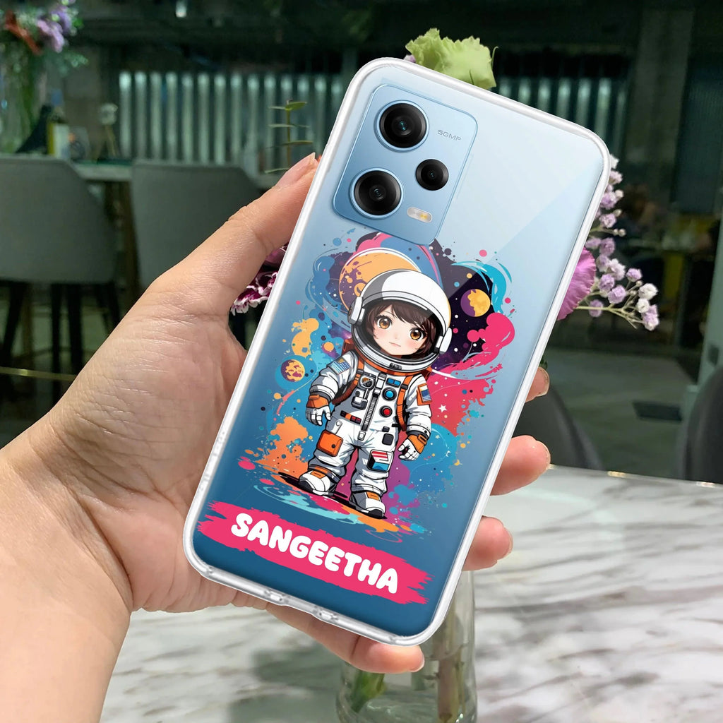 Astronaut Customize Transparent Silicon Case For Redmi Note 14 Pro 5G