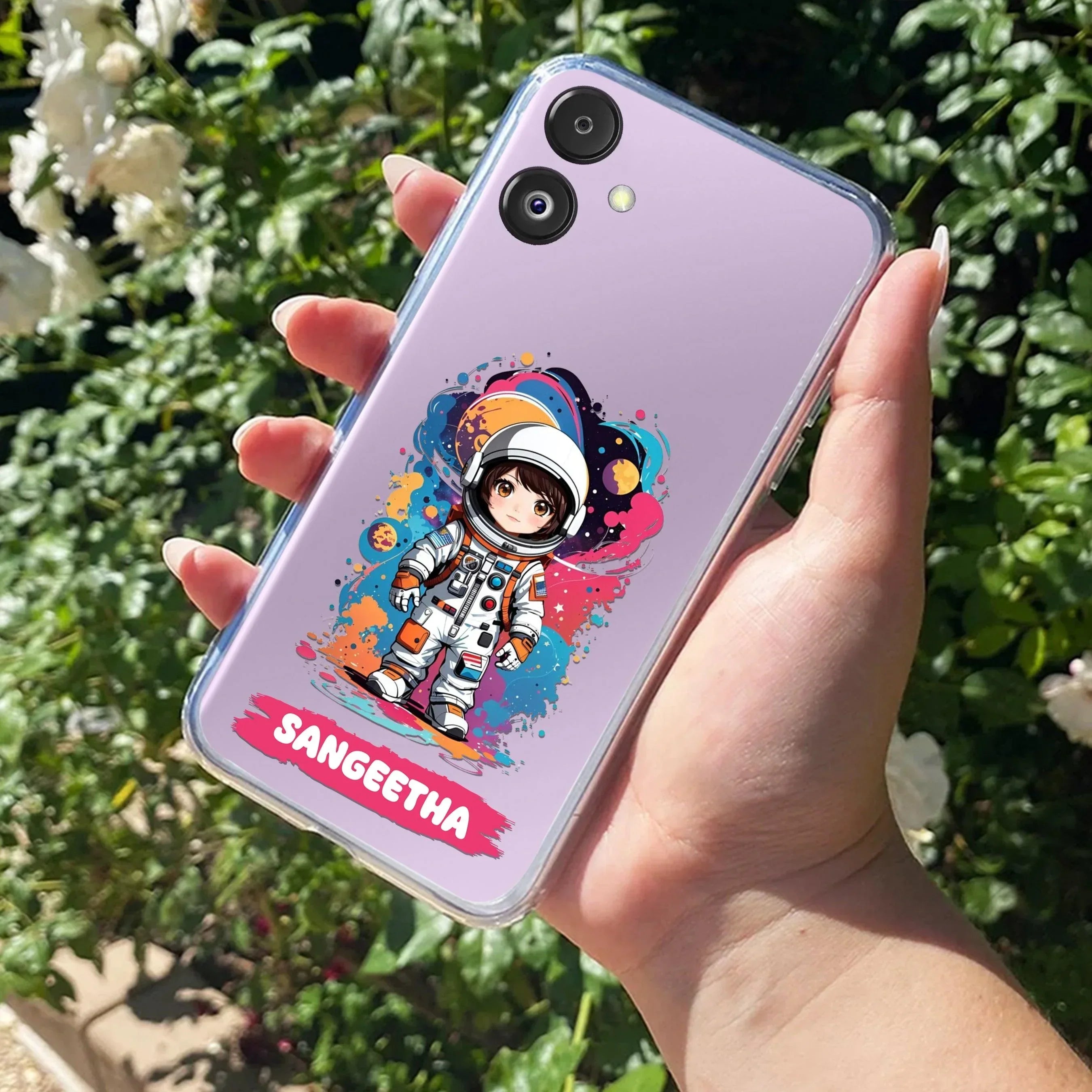 Astronaut Customize Transparent Silicon Case For Samsung