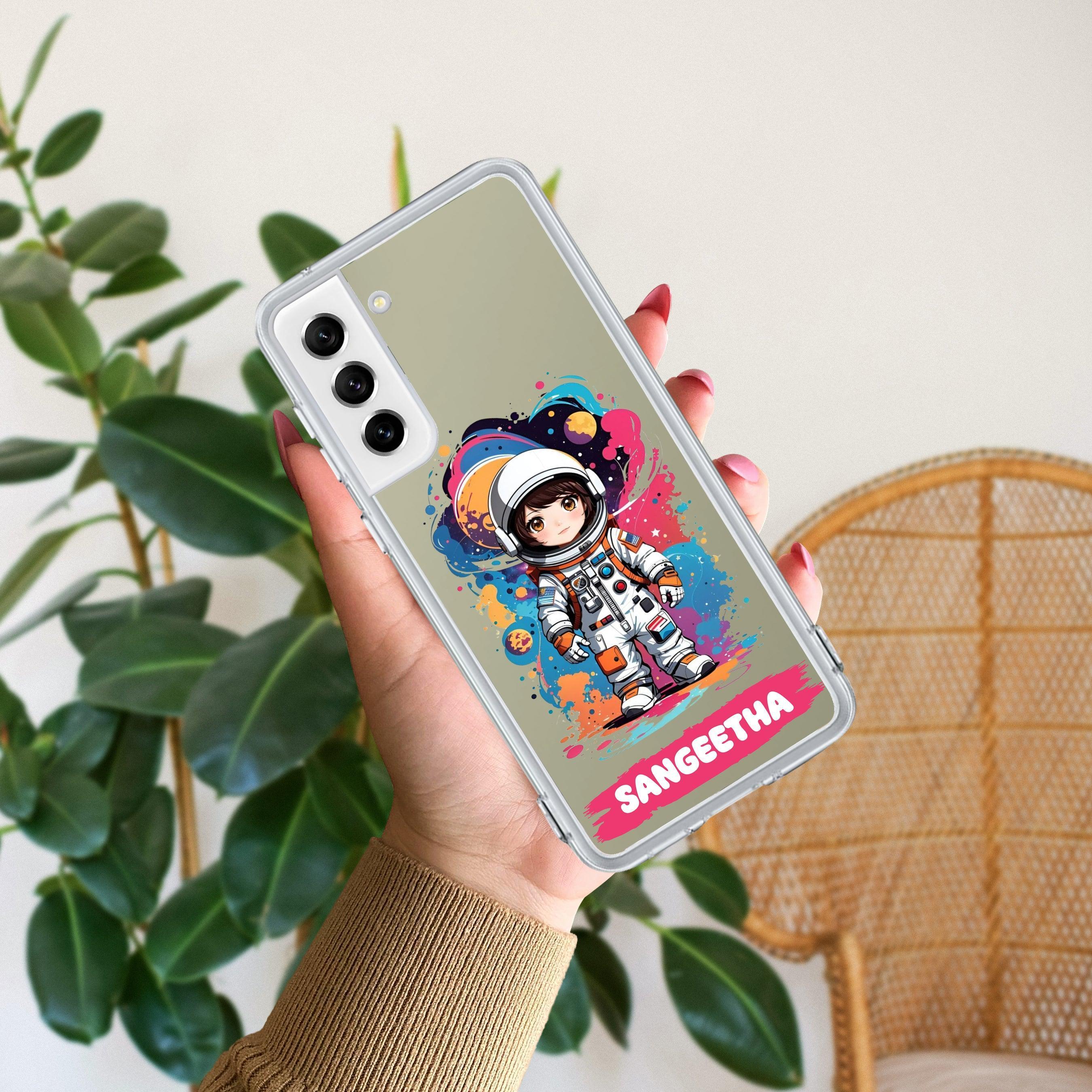 Astronaut Customize Transparent Silicon Case For Samsung