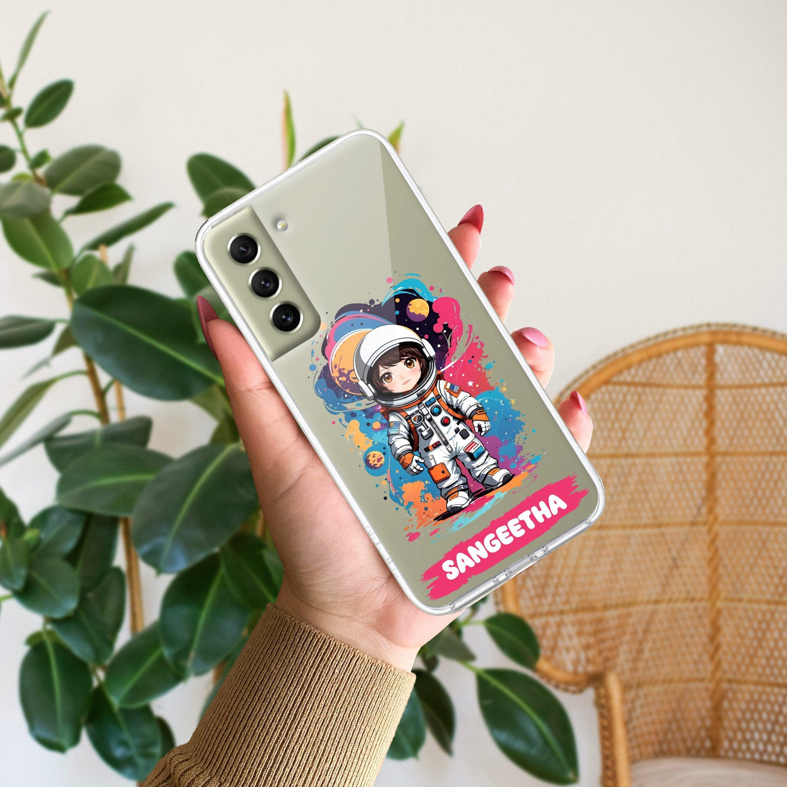 Astronaut Customize Transparent Silicon Case For Samsung