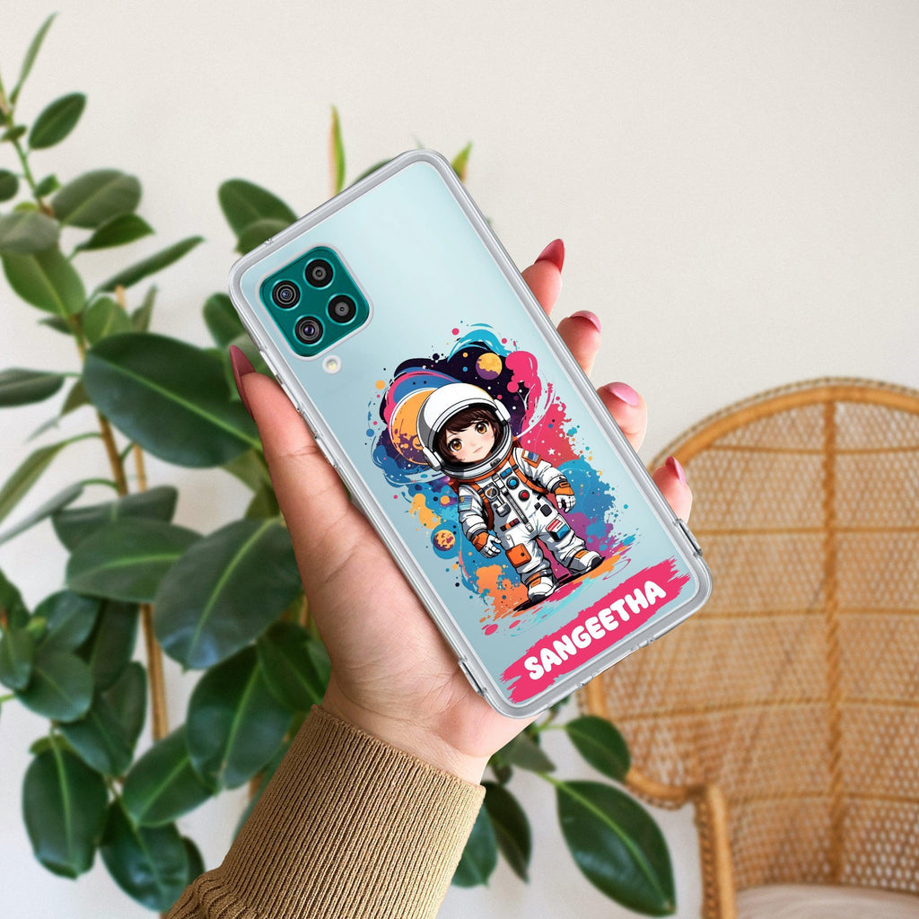 Astronaut Customize Transparent Silicon Case For Samsung Galaxy A34 5G