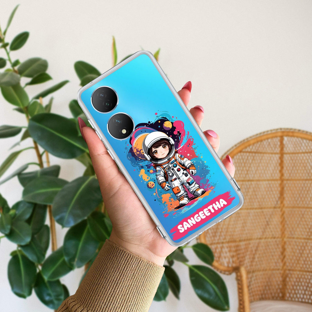 Astronaut Customize Transparent Silicon Case For Vivo Y35