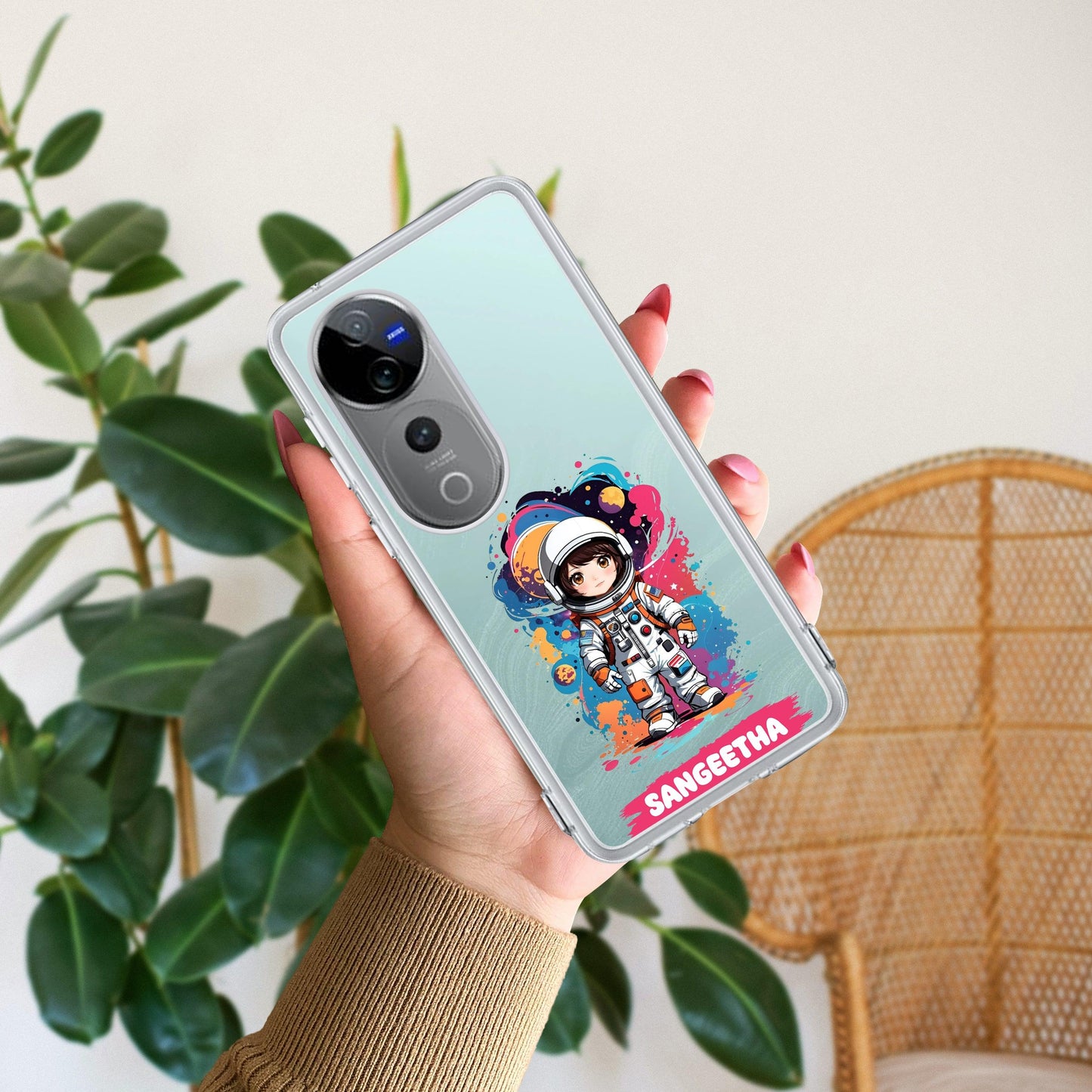 Astronaut Customize Transparent Silicon Case For Vivo