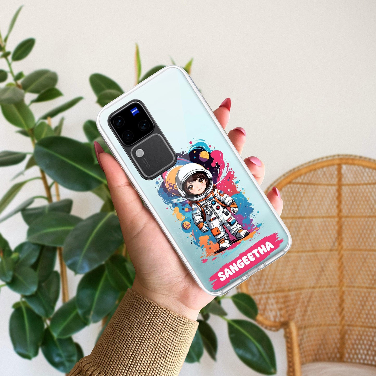 Astronaut Customize Transparent Silicon Case For Vivo