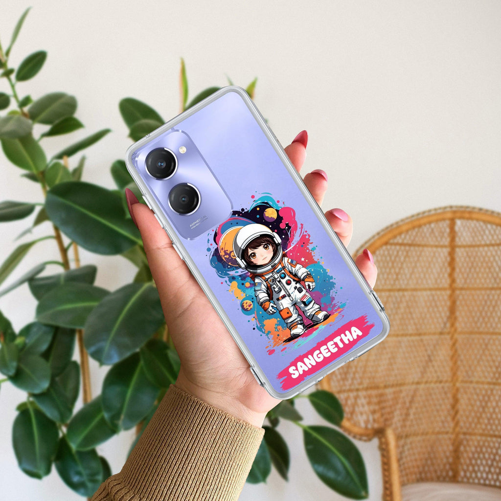 Astronaut Customize Transparent Silicon Case For Vivo T1 44W