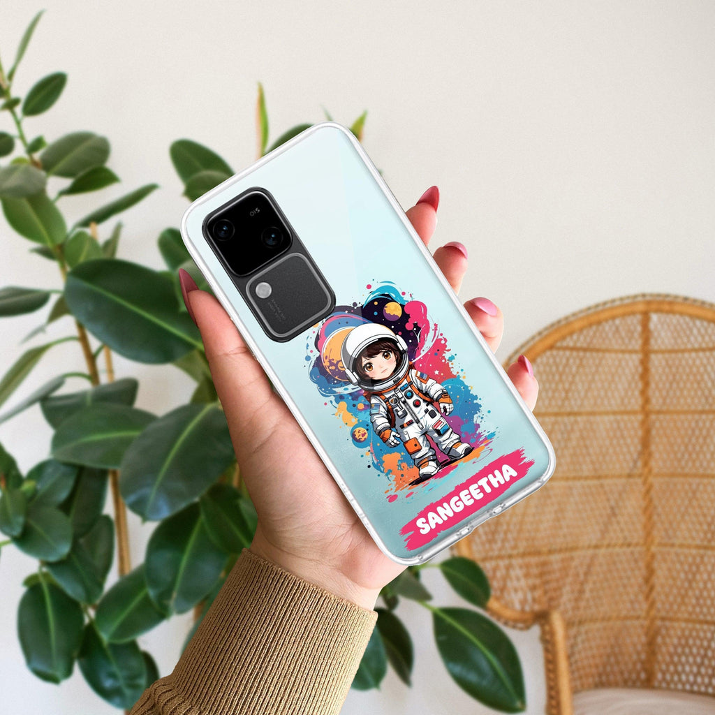 Astronaut Customize Transparent Silicon Case For Vivo Y75 4G