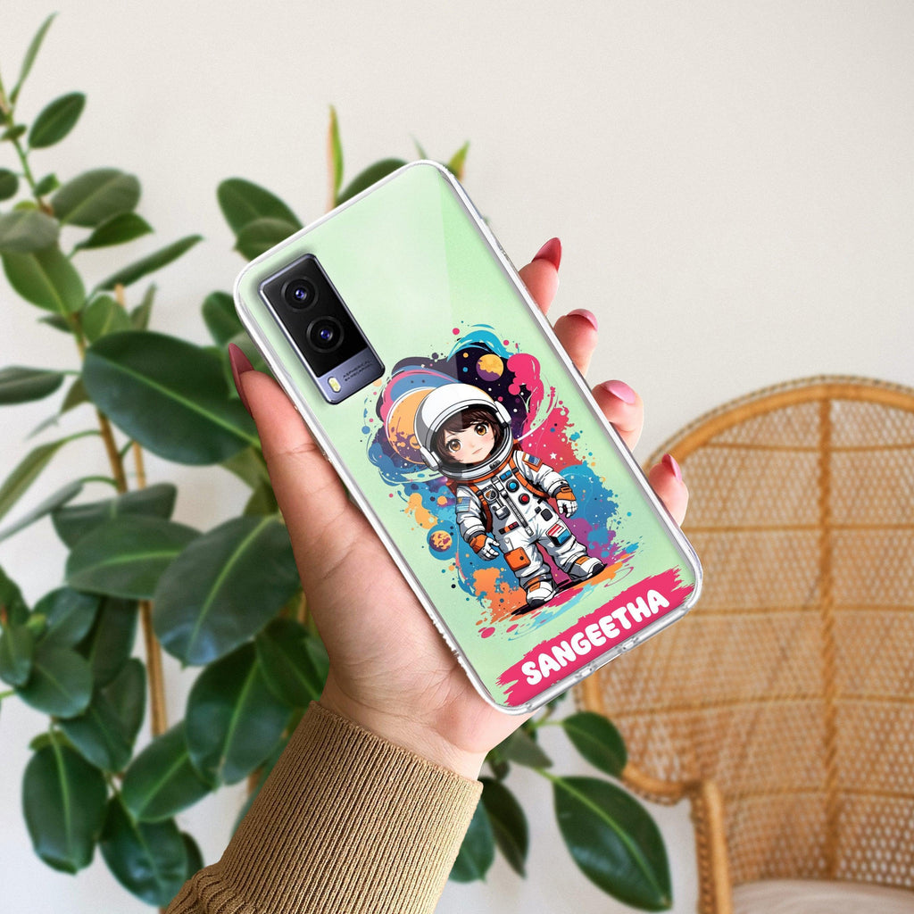 Astronaut Customize Transparent Silicon Case For Vivo V23 5G