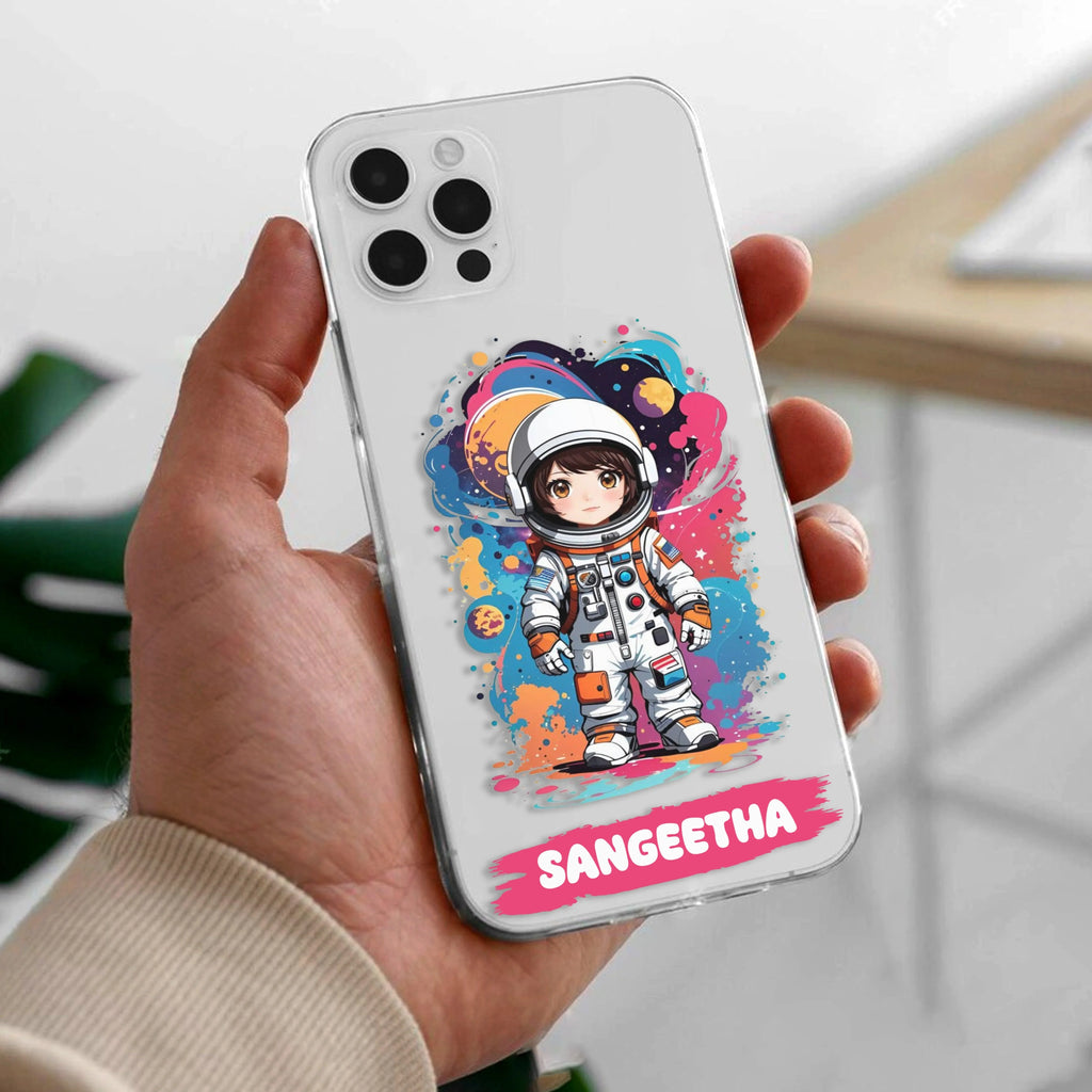 Astronaut Customize Anti Yellow Clear Case For iPhone 14 Pro