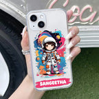 Astronaut Customize Transparent Silicon Case For iPhone 14 Pro Max