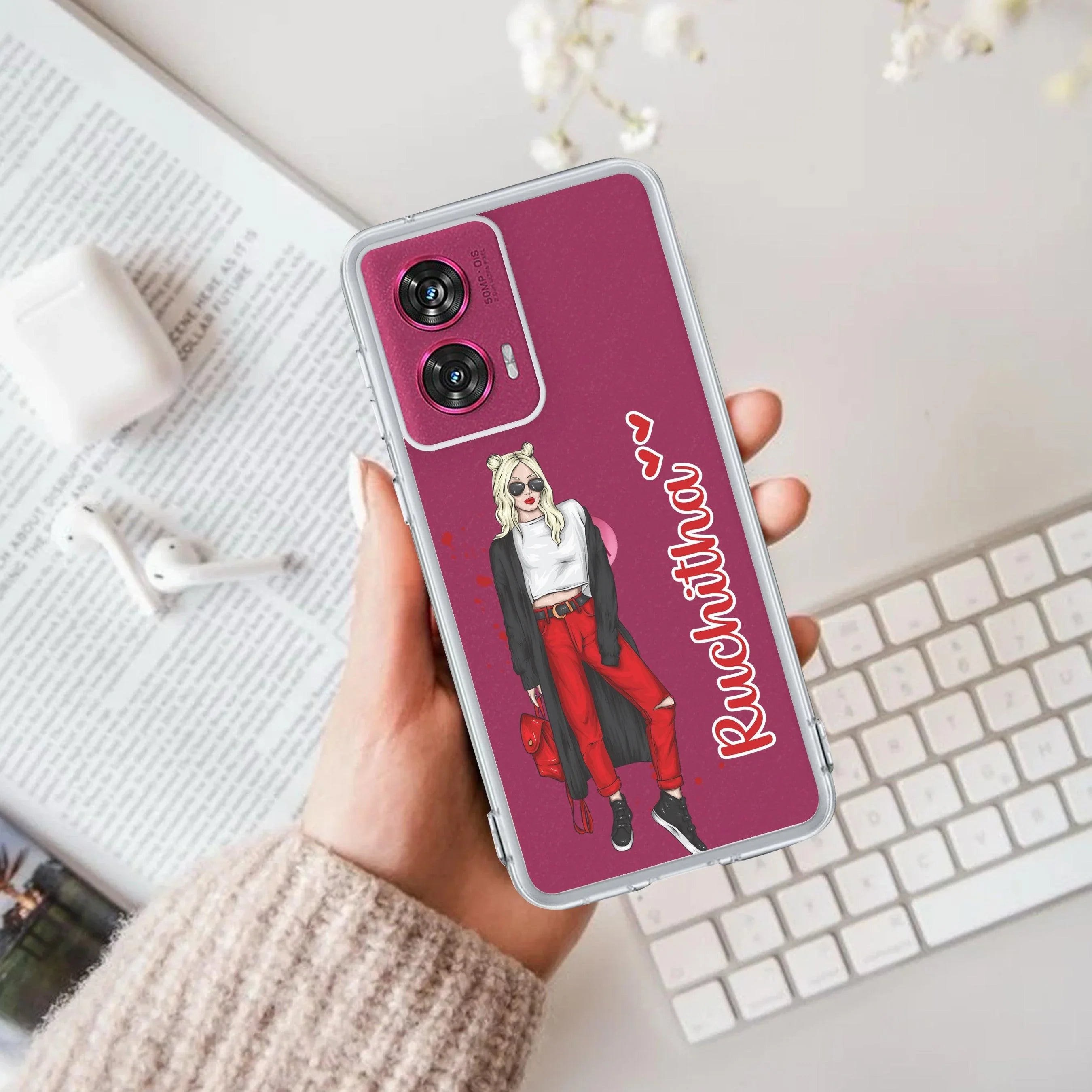 Attitude Girl Customize Transparent Silicon Case For Motorola Edge 60 5G