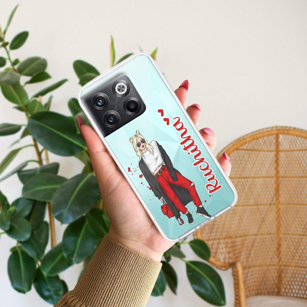 Attitude Girl Customize Anti Yellow Case For OnePlus 10T 5G