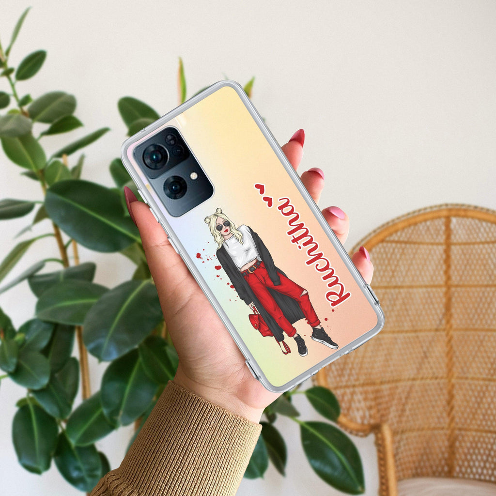 Attitude Girl Customize Anti Yellow Case For Oppo Reno 7 Pro 5G