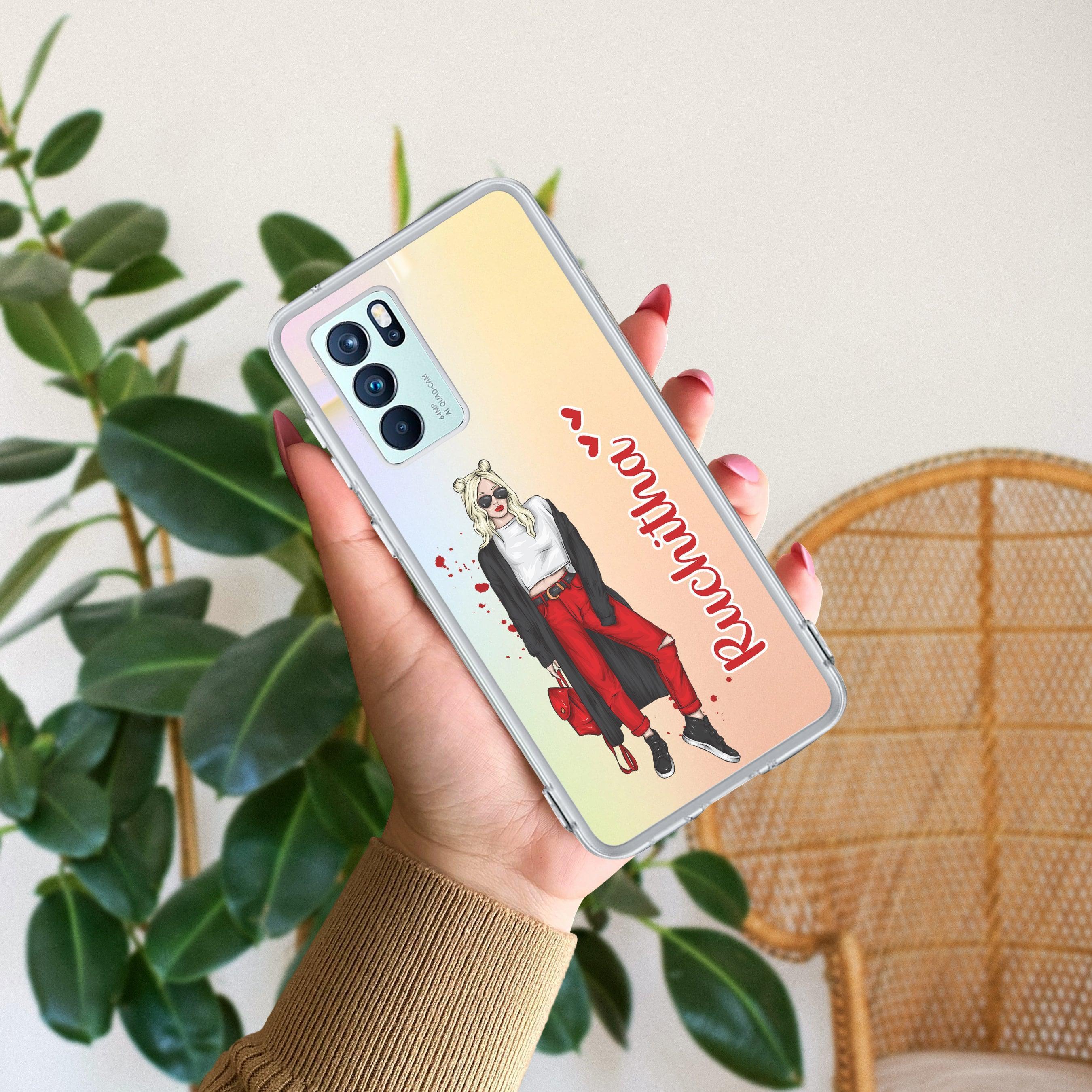Attitude Girl Customize Anti Yellow Case For Oppo Reno 6 Pro 5G