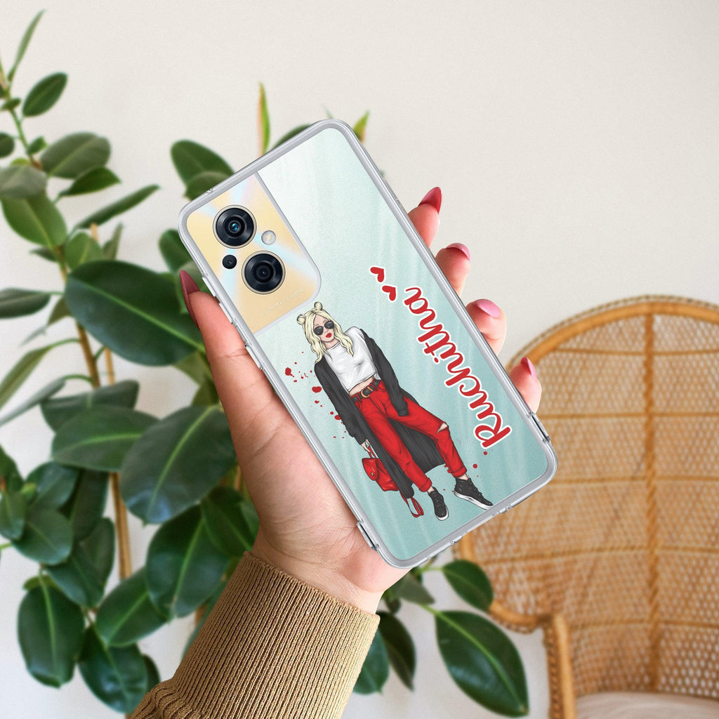 Attitude Girl Customize Anti Yellow Case For Oppo F21 Pro (5G)