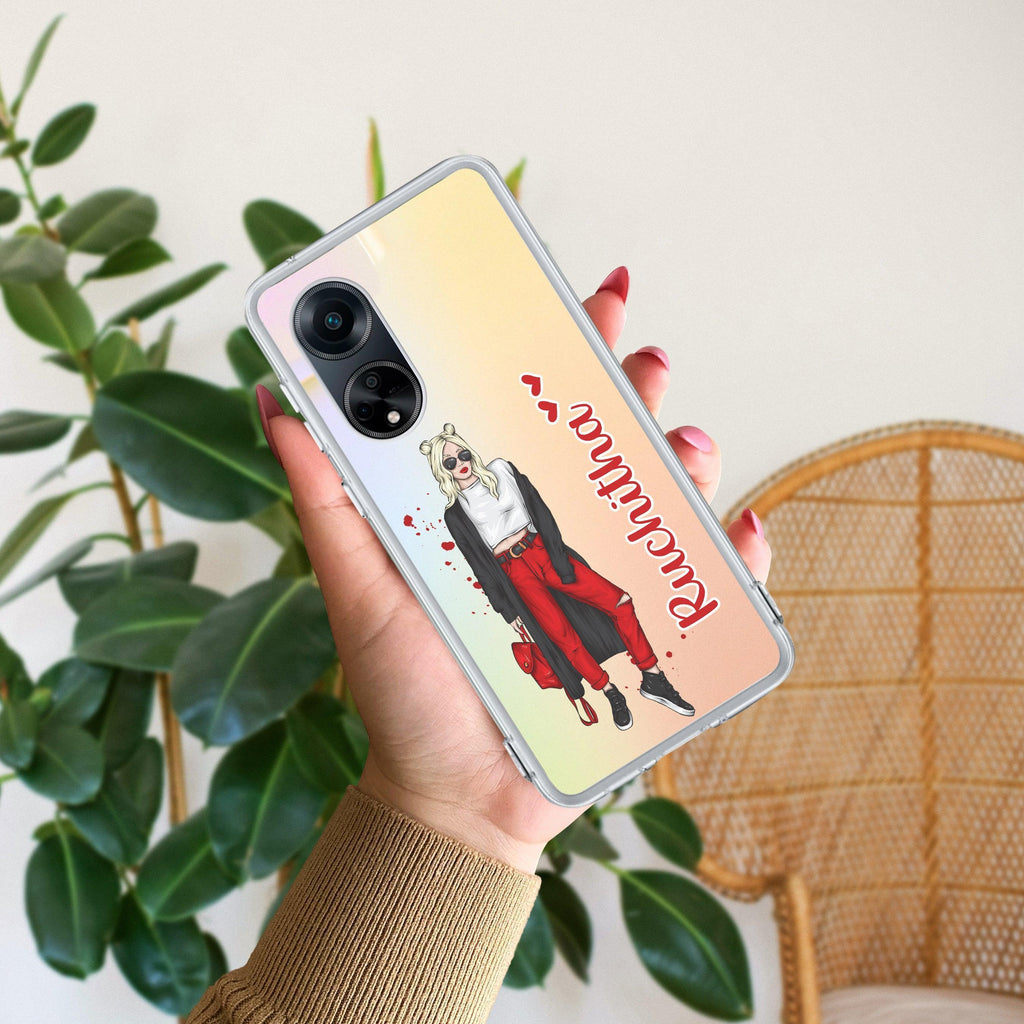 Attitude Girl Customize Anti Yellow Case For Oppo Reno 8T 5G