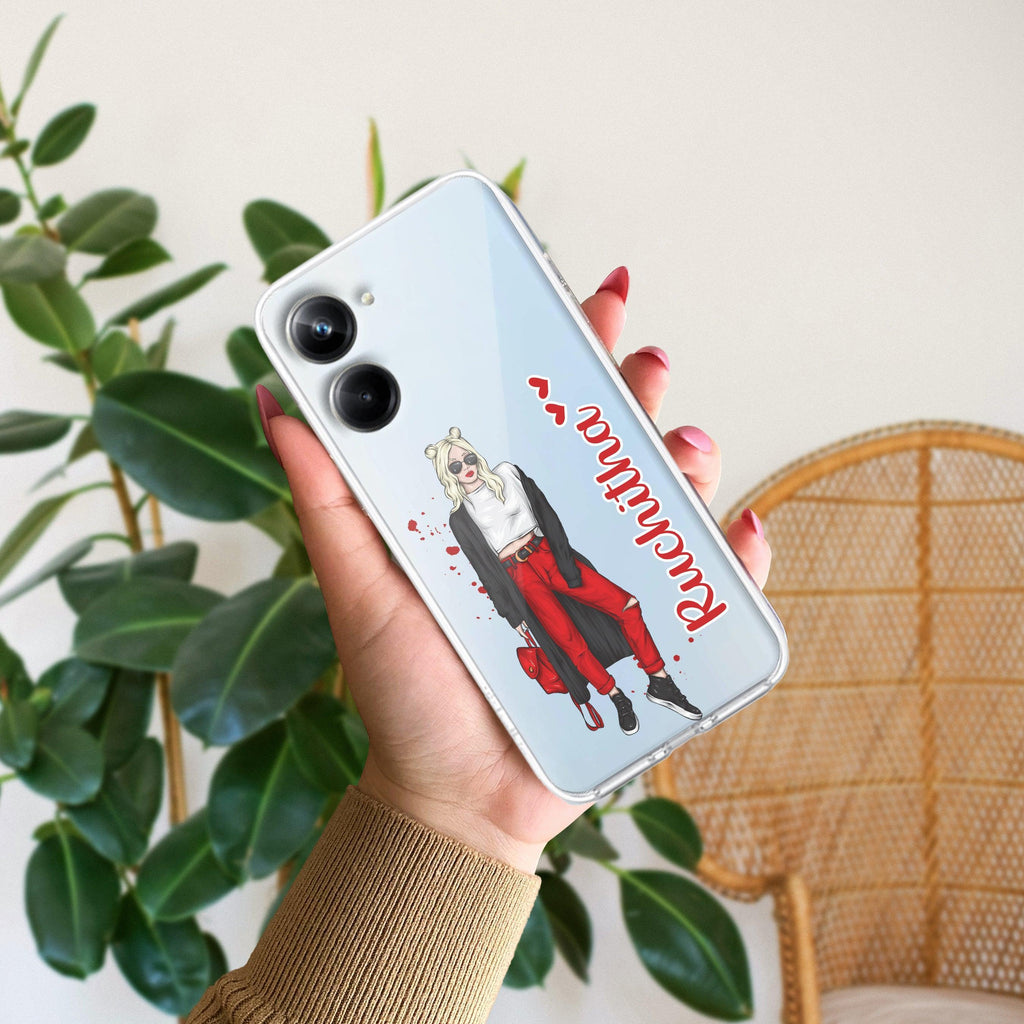 Attitude Girl  Customize Transparent Silicon Case For Realme Narzo 70 Pro 5G
