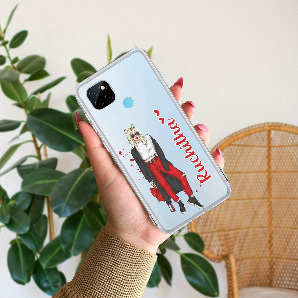 Attitude Girl  Customize Transparent Silicon Case For Realme 12X 5G