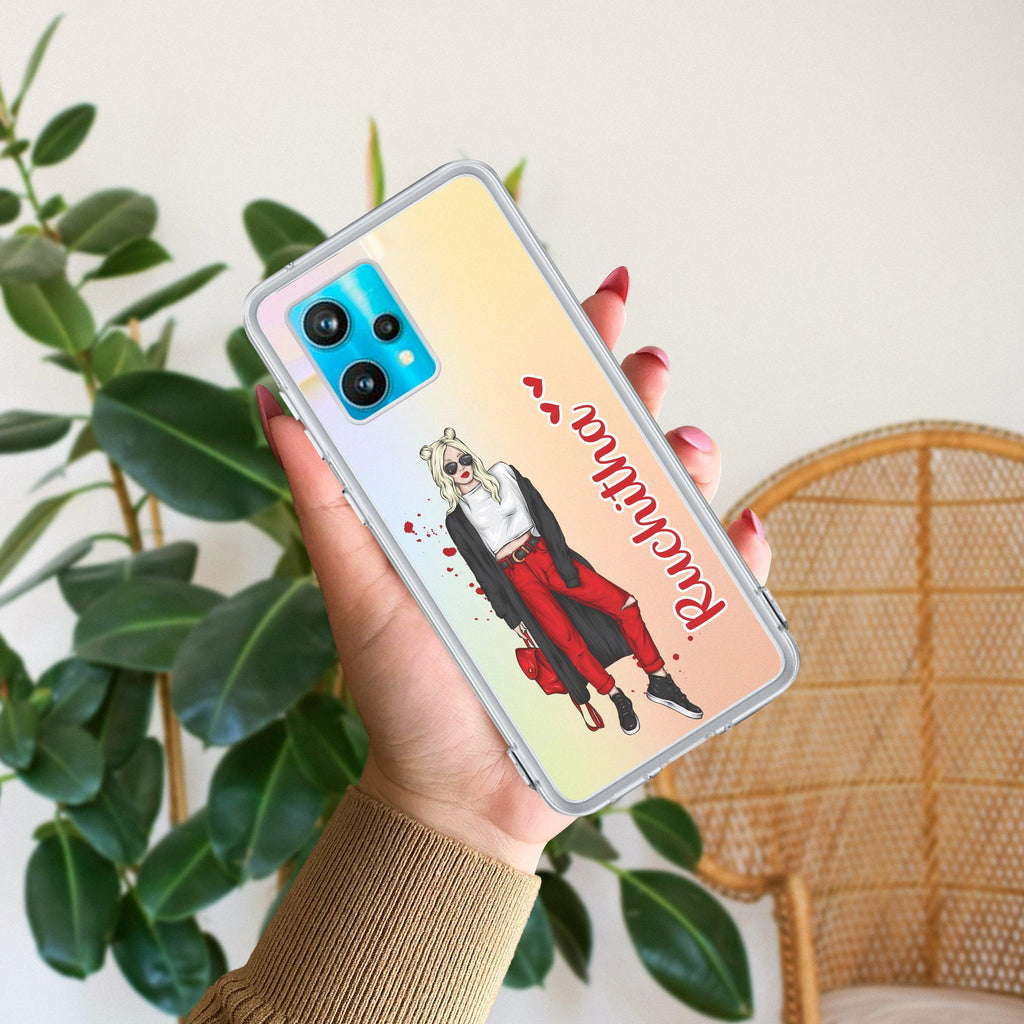 Attitude Girl  Customize Transparent Silicon Case For Realme C55