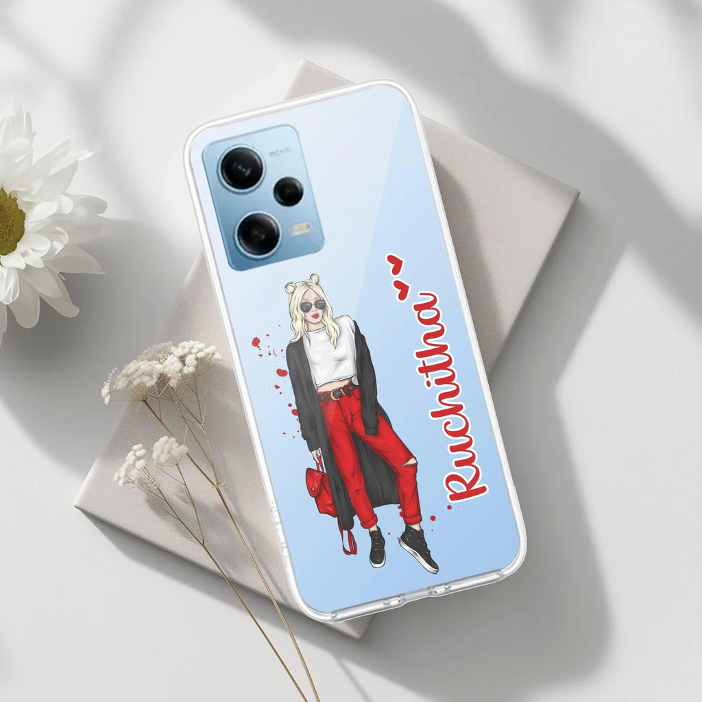 Attitude Girl Customize Transparent Silicon Case For Redmi Note 10 Pro / Redmi Note 10 Pro Max