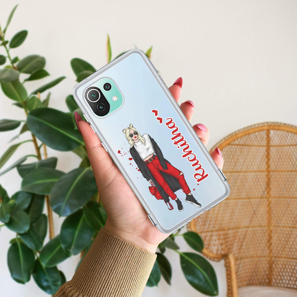 Attitude Girl Customize Transparent Silicon Case For Mi 11i