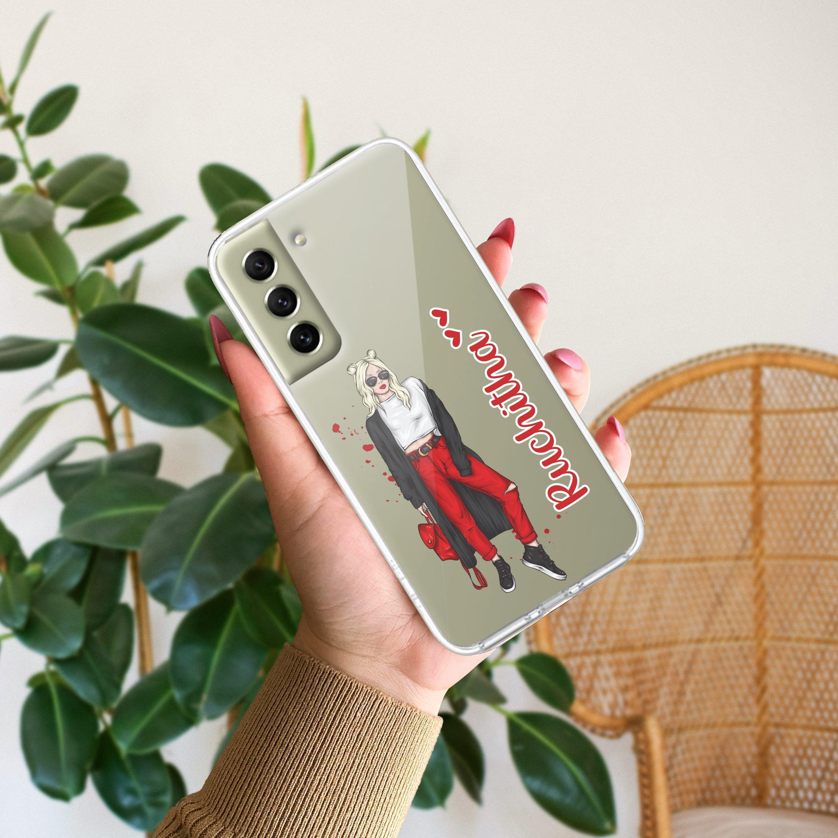 Attitude Girl Customize Transparent Silicon Case For Samsung Galaxy S21