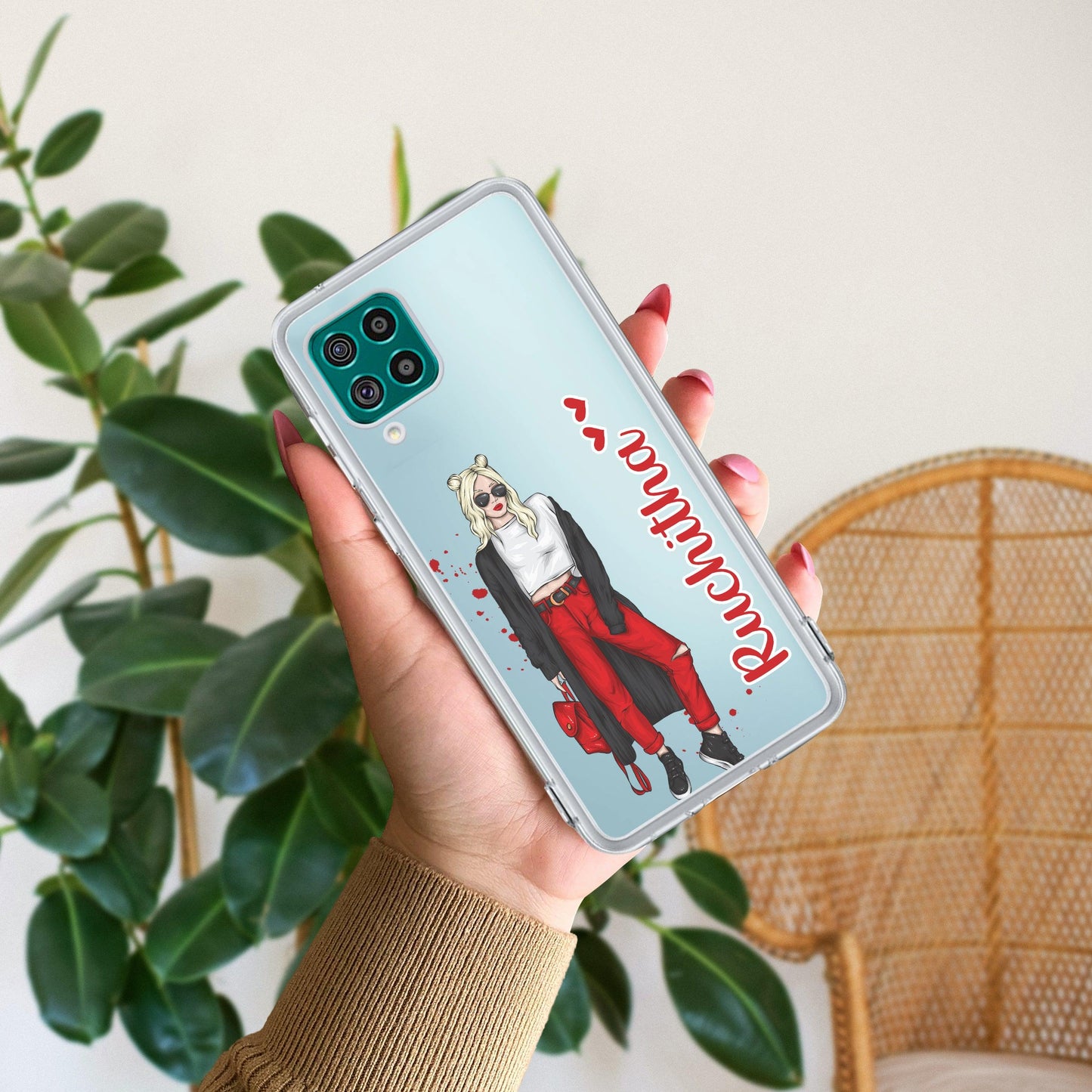 Attitude Girl Customize Transparent Silicon Case For Samsung