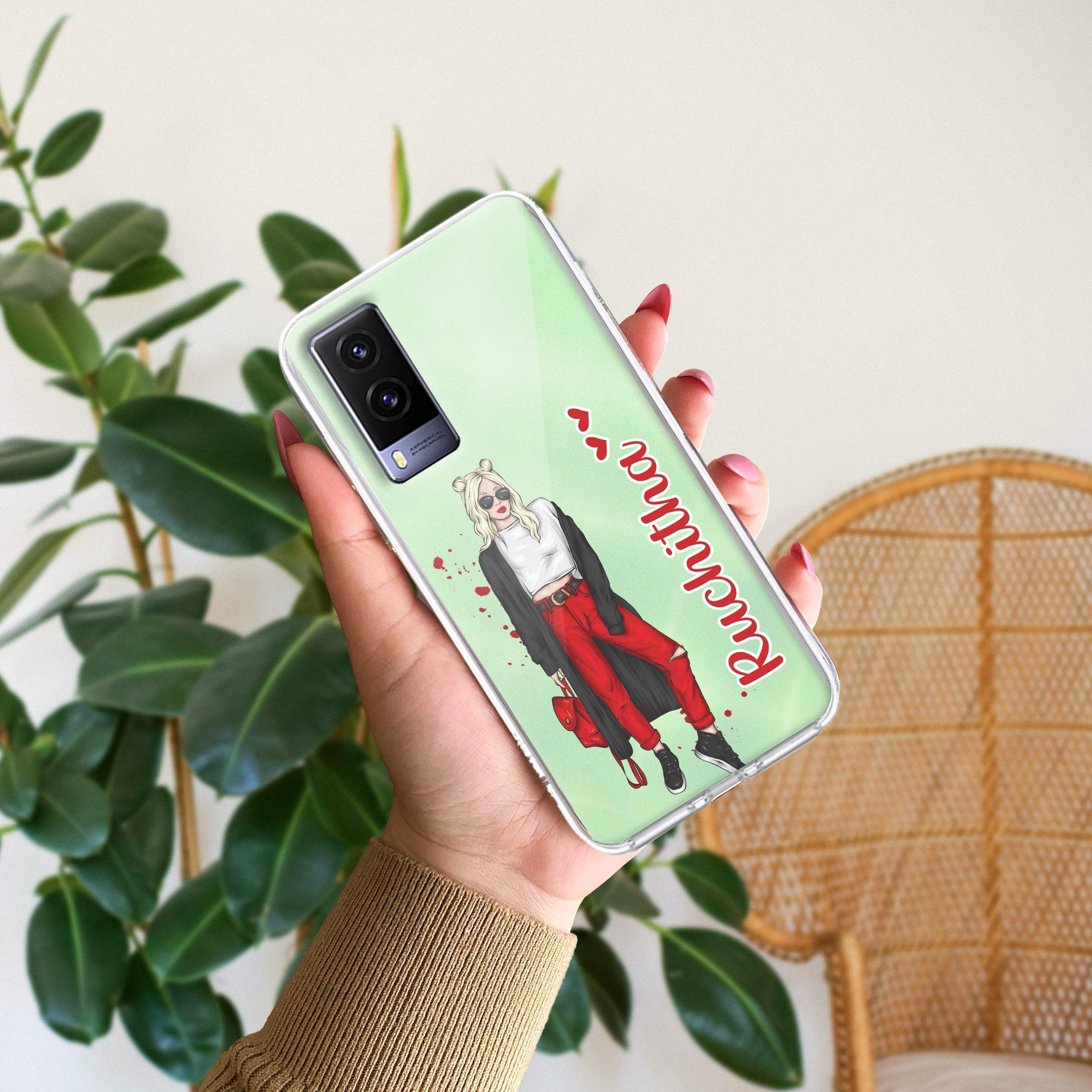 Attitude Girl Customize Transparent Silicon Case For Vivo V23 5G