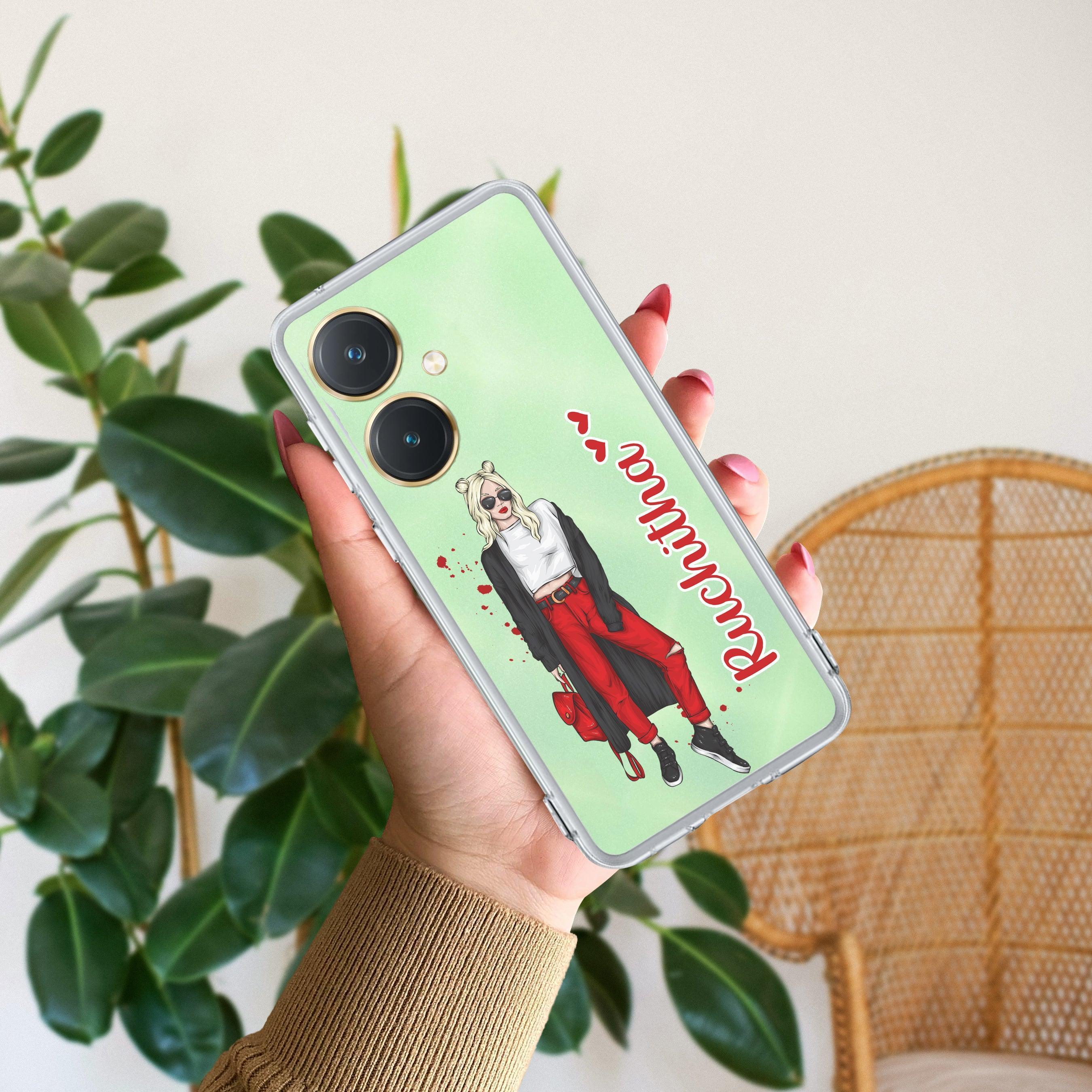 Attitude Girl Customize Transparent Silicon Case For Vivo Y27 4G