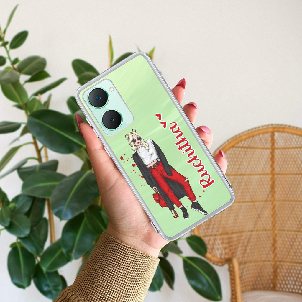 Attitude Girl Customize Transparent Silicon Case For Vivo V29 5G