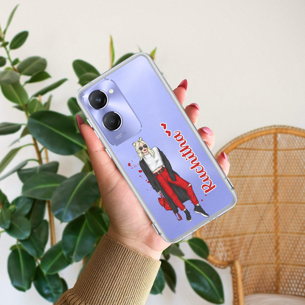 Attitude Girl Customize Transparent Silicon Case For Vivo Y18 / Y18i