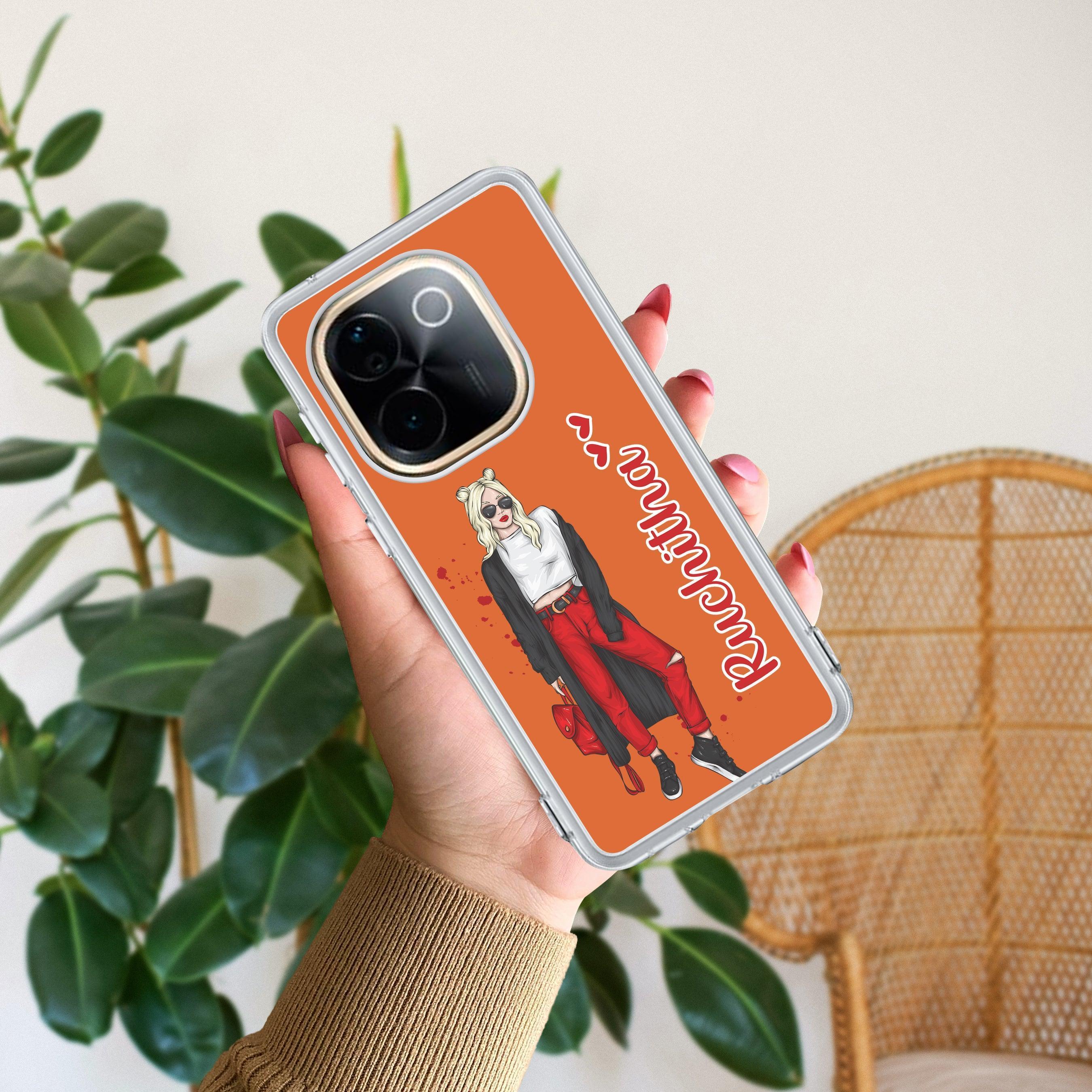 Attitude Girl Customize Transparent Silicon Case For Vivo Y73