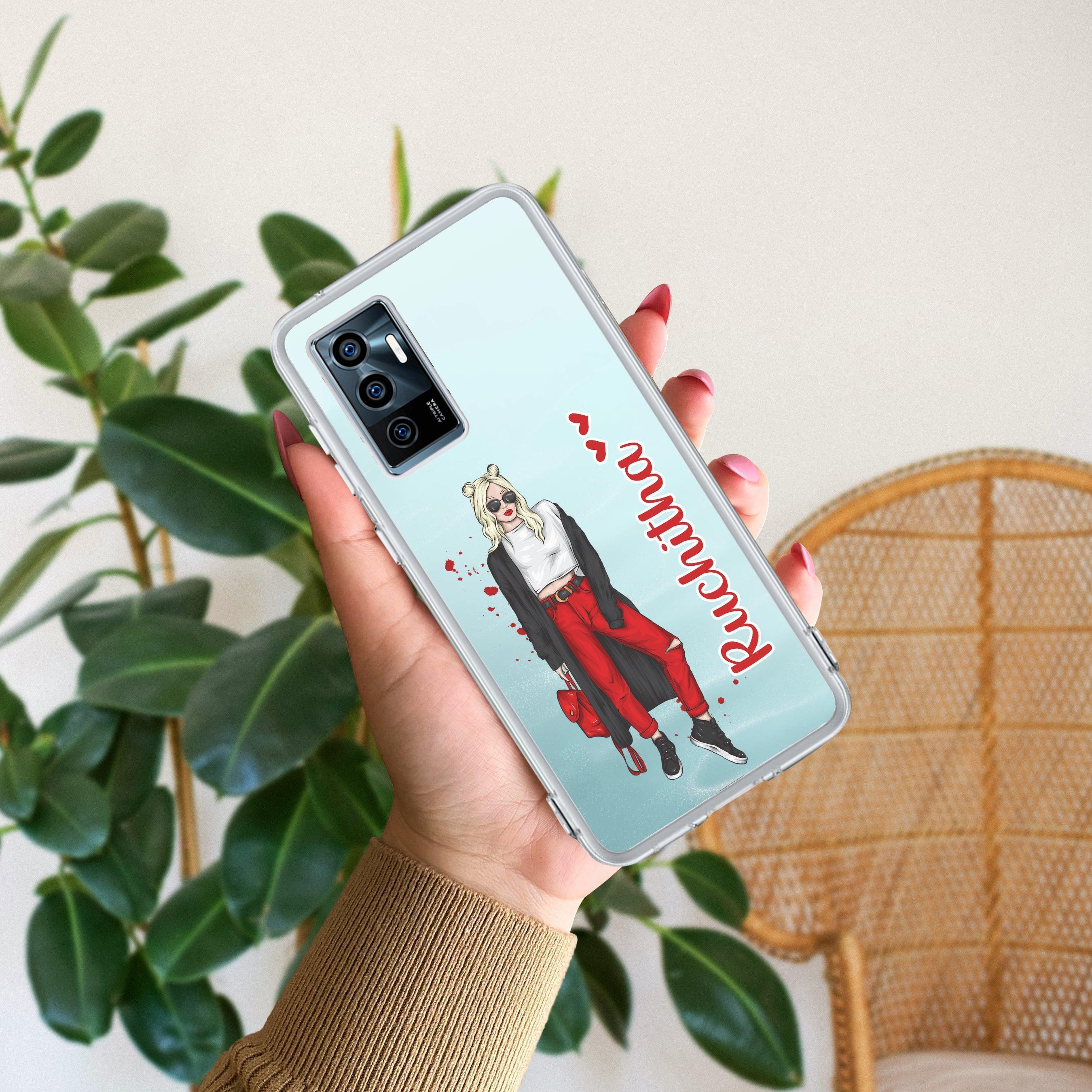 Attitude Girl Customize Transparent Silicon Case For Vivo V25