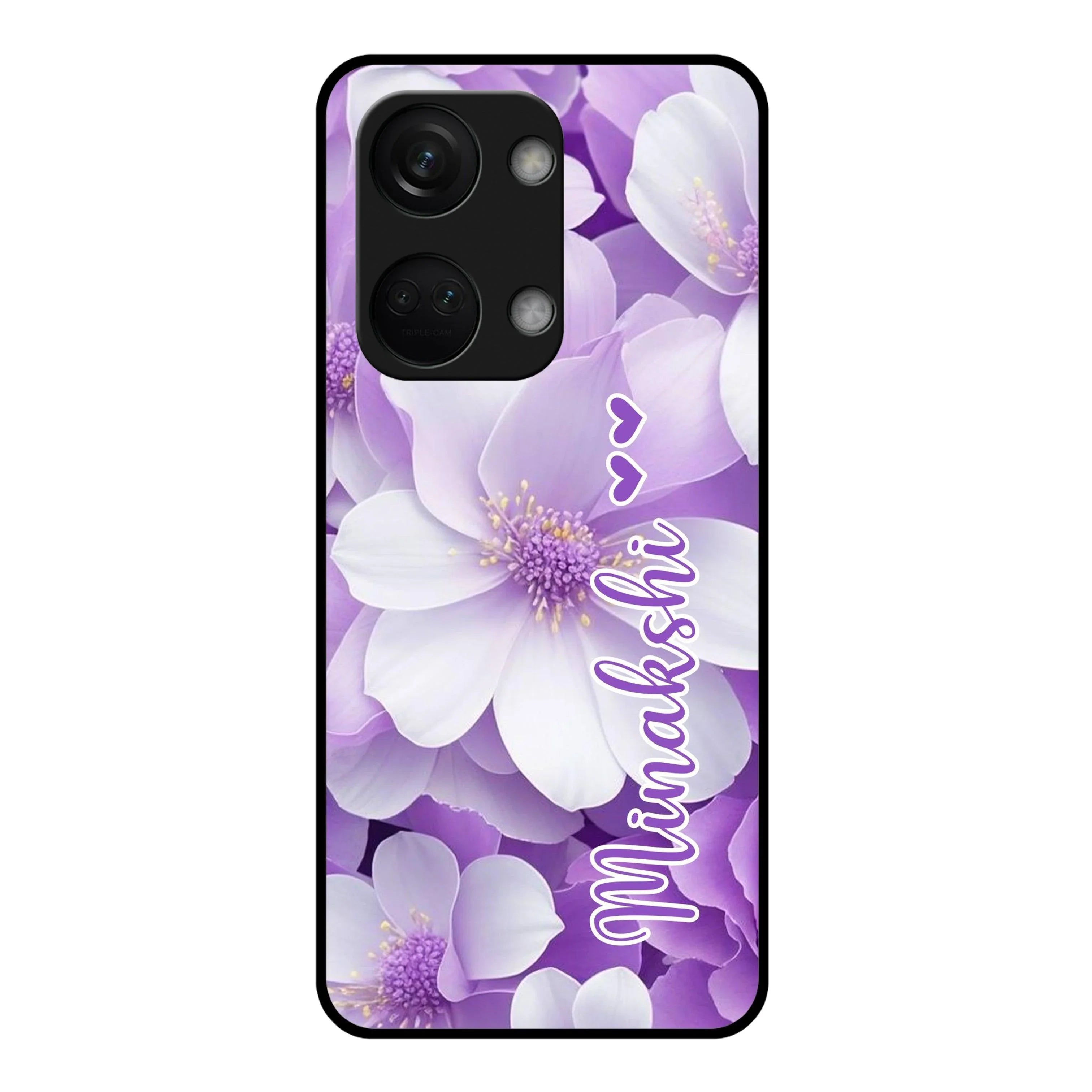 Awesome Purple Floral Glossy Customised Metal Case Cover For OnePlus - ShopOnCliQ
