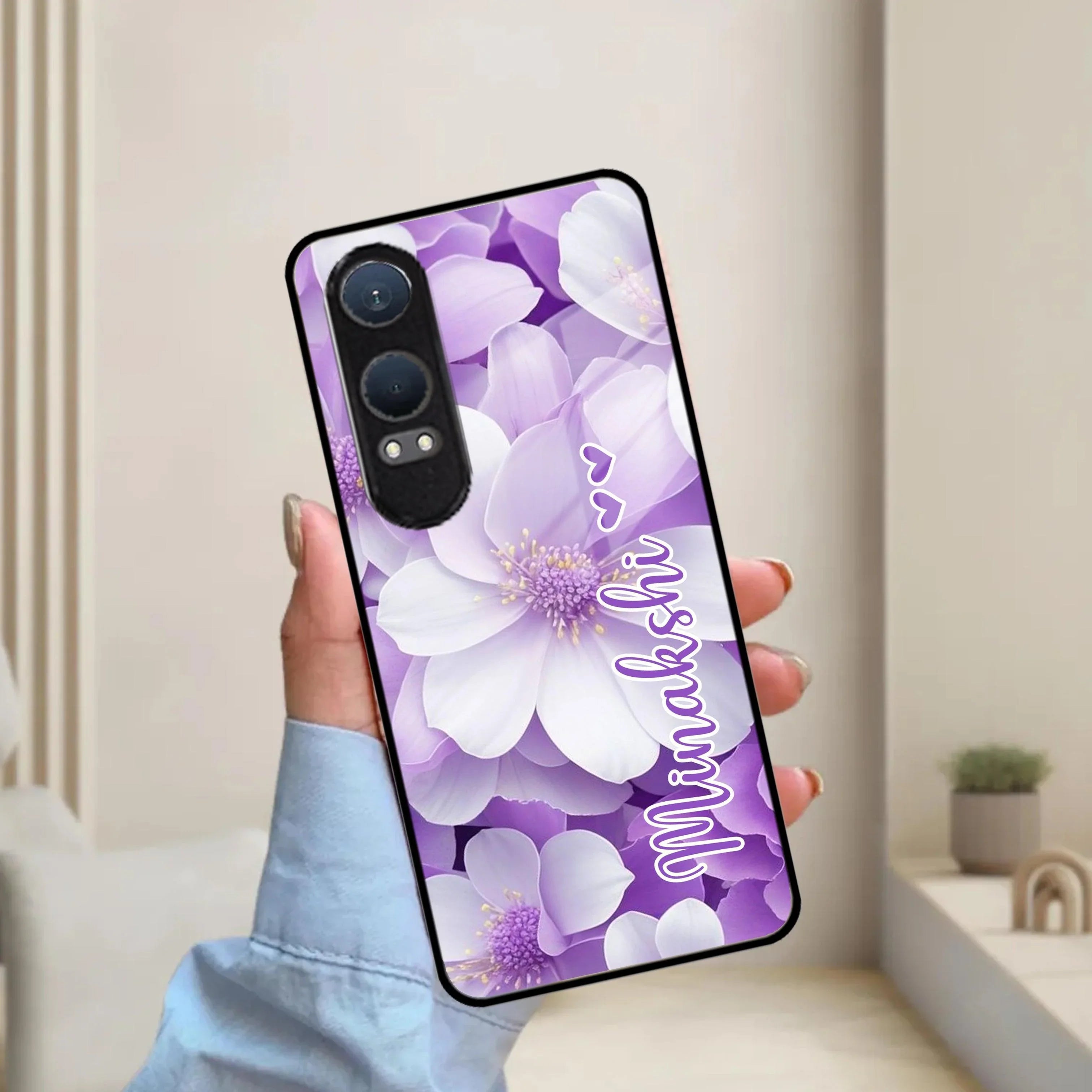 Awesome Purple Floral Glossy Customised Metal Case Cover For OnePlus - ShopOnCliQ