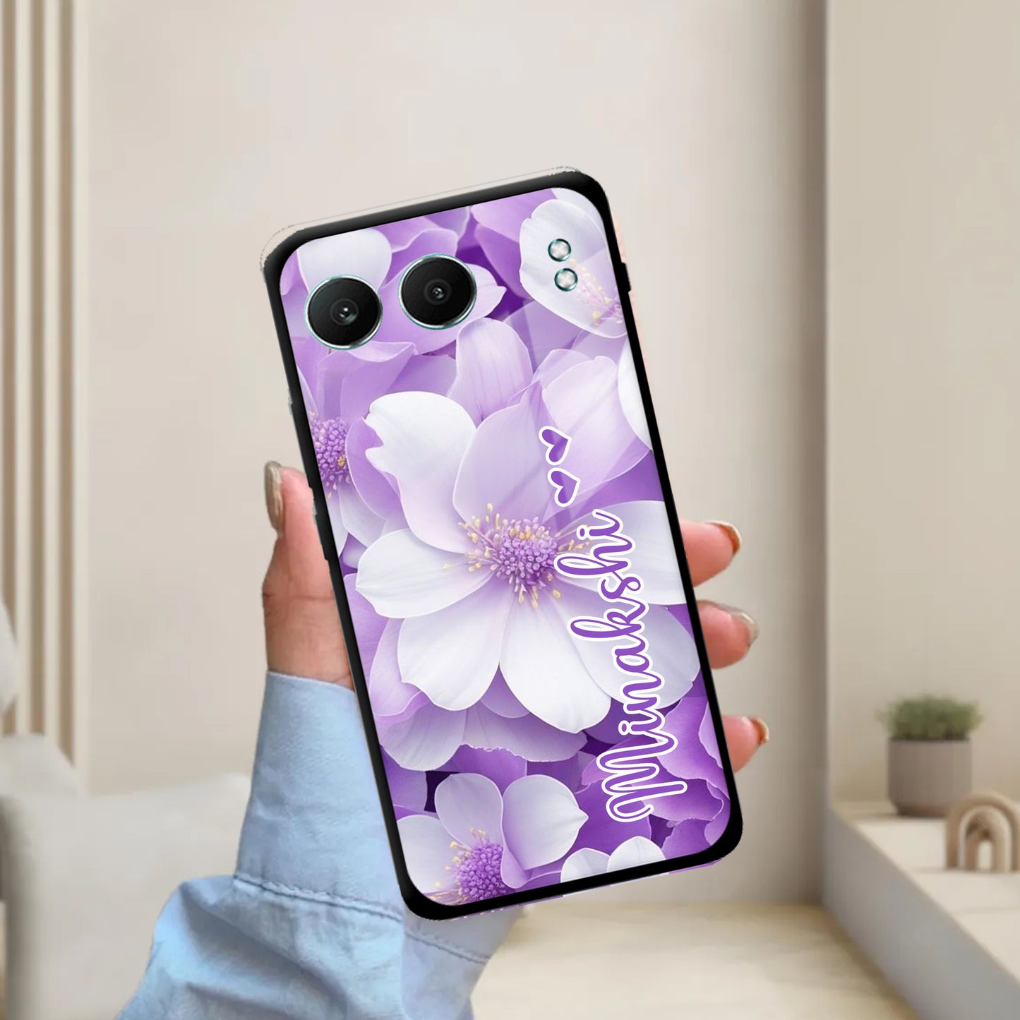 Awesome Purple Floral Glossy Customised Metal Case Cover For OnePlus ShopOnCliQ