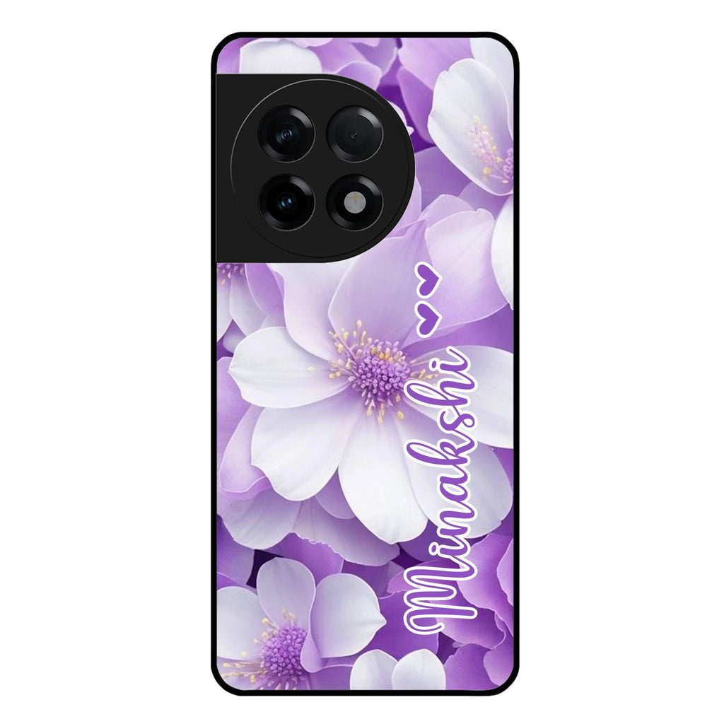 Awesome Purple Floral Glossy Customised Metal Case Cover For OnePlus - ShopOnCliQ