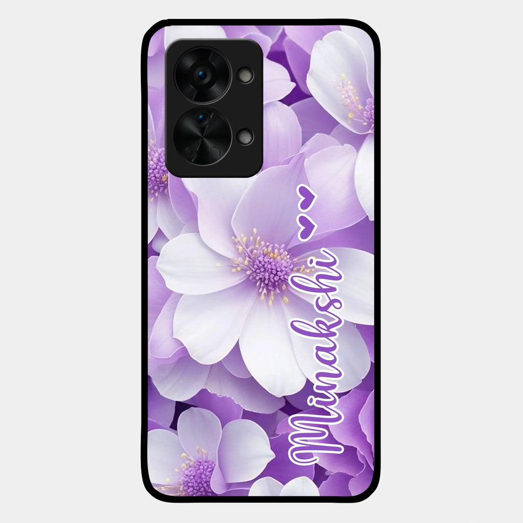 Awesome Purple Floral Glossy Customised Metal Case Cover For OnePlus - ShopOnCliQ
