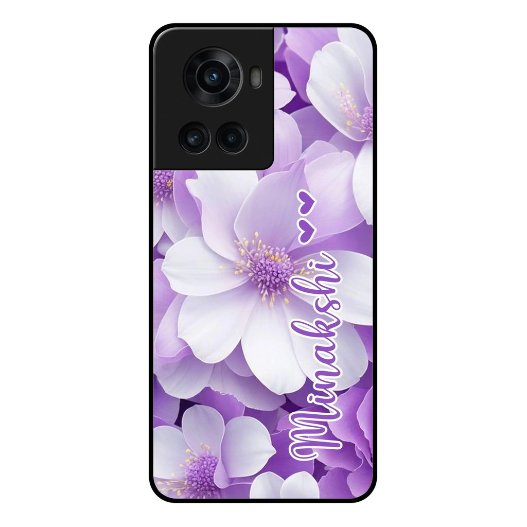 Awesome Purple Floral Glossy Customised Metal Case Cover For OnePlus - ShopOnCliQ