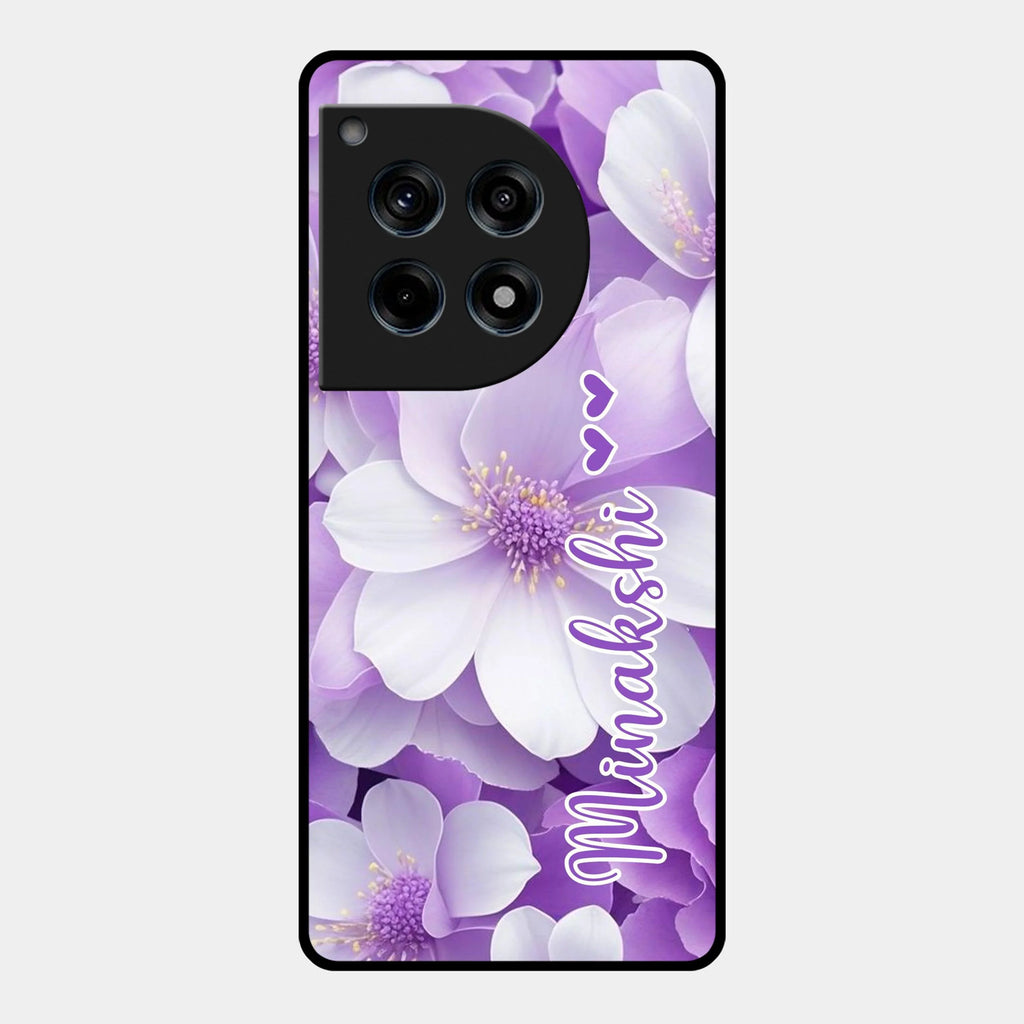 Awesome Purple Floral Glossy Customised Metal Case Cover For OnePlus - ShopOnCliQ