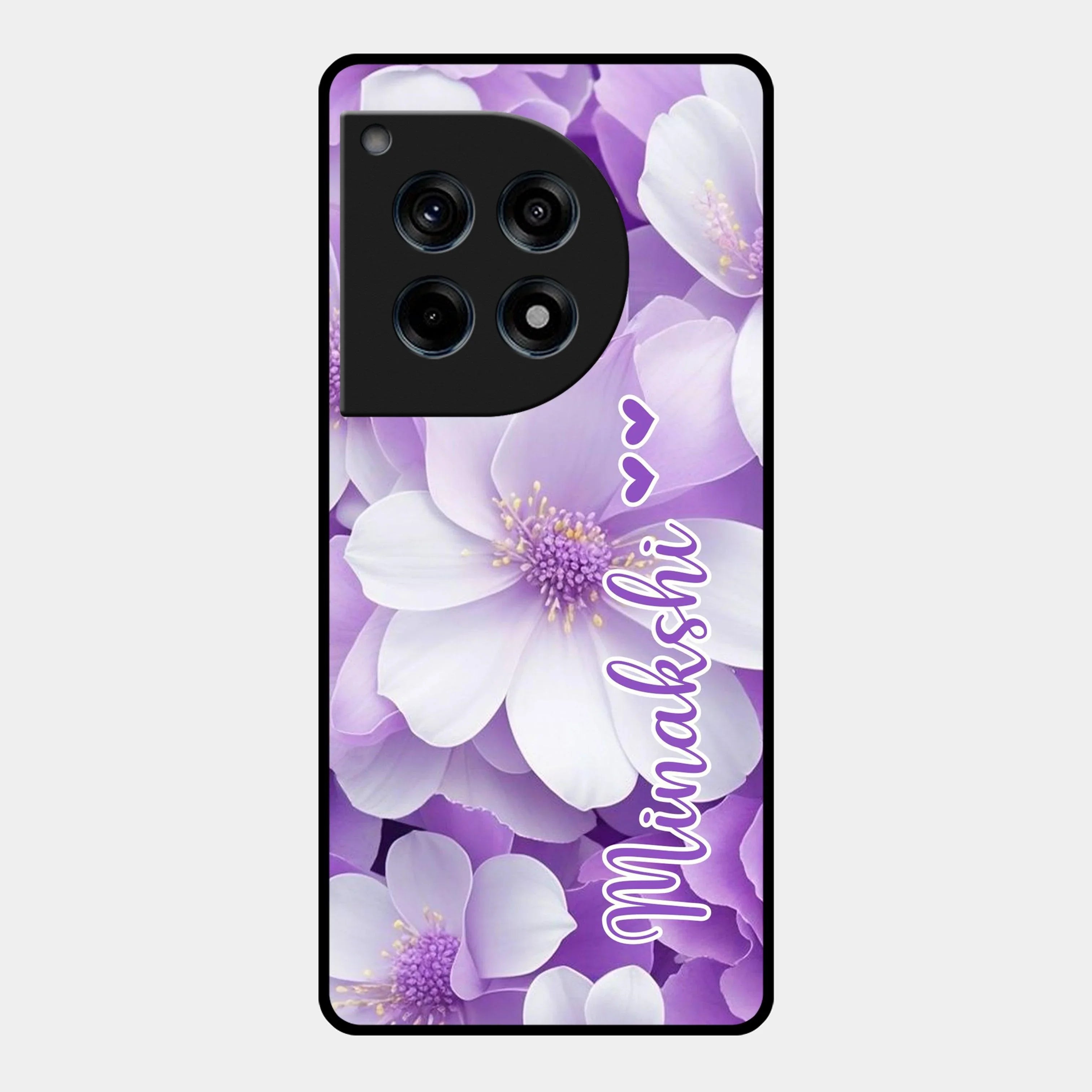 Awesome Purple Floral Glossy Customised Metal Case Cover For OnePlus - ShopOnCliQ