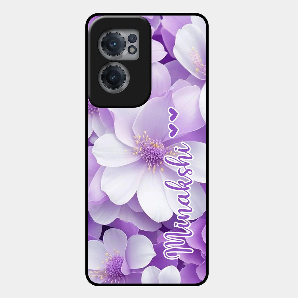 Awesome Purple Floral Glossy Customised Metal Case Cover For OnePlus - ShopOnCliQ