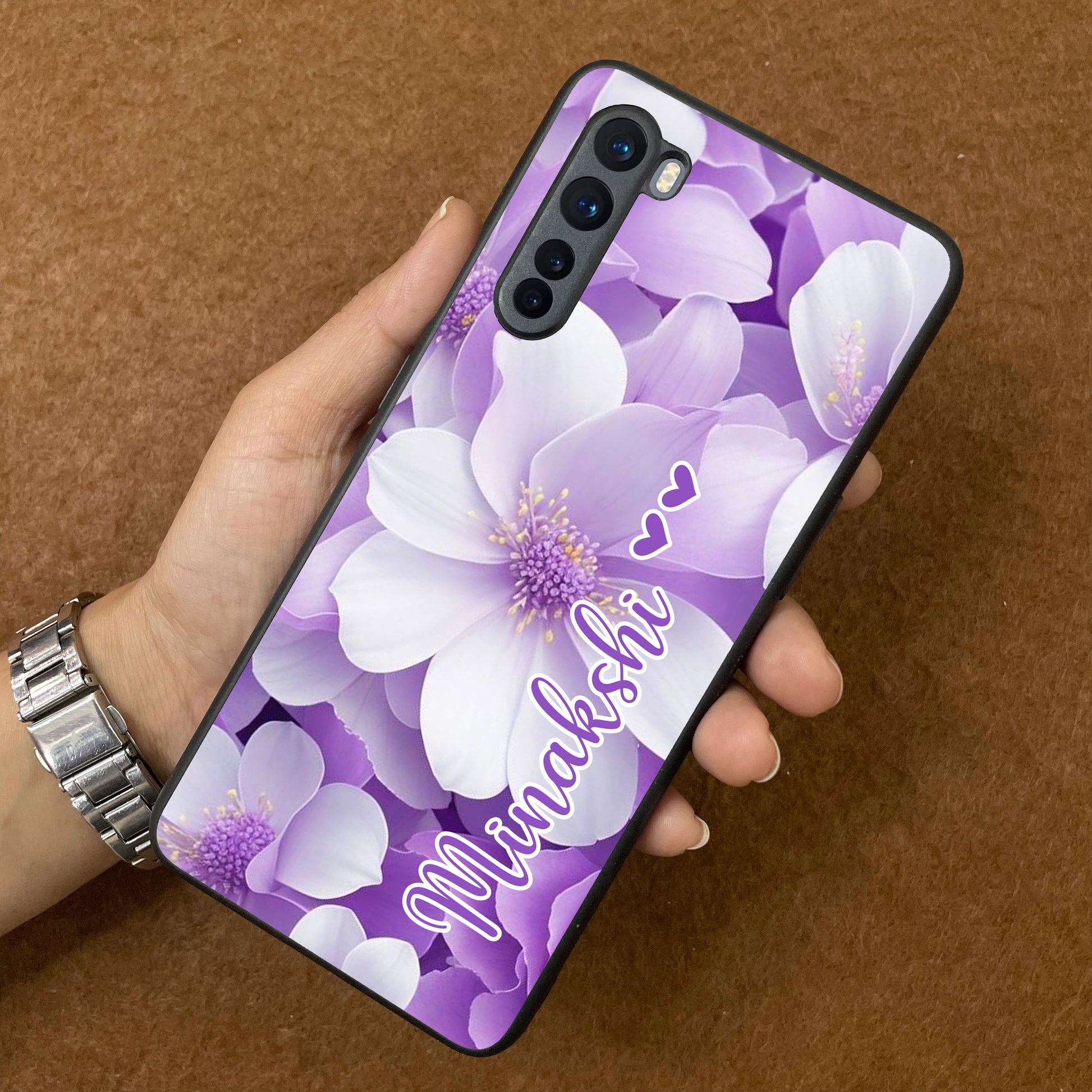 Awesome Purple Floral Glossy Customised Metal Case Cover For OnePlus ShopOnCliQ