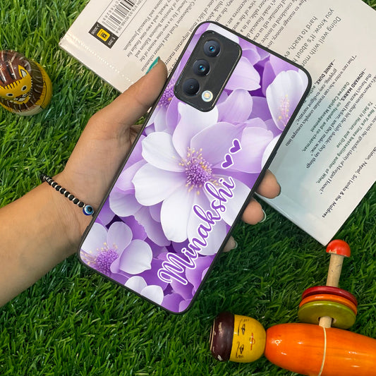 Awesome Purple Floral Glossy Customised Metal Case Cover For Realme ShopOnCliQ