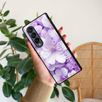 Awesome Purple Floral Glossy Customised Metal Case Cover For Samsung - ShopOnCliQ