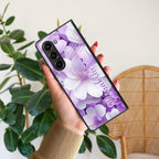 Awesome Purple Floral Glossy Customised Metal Case Cover For Samsung - ShopOnCliQ