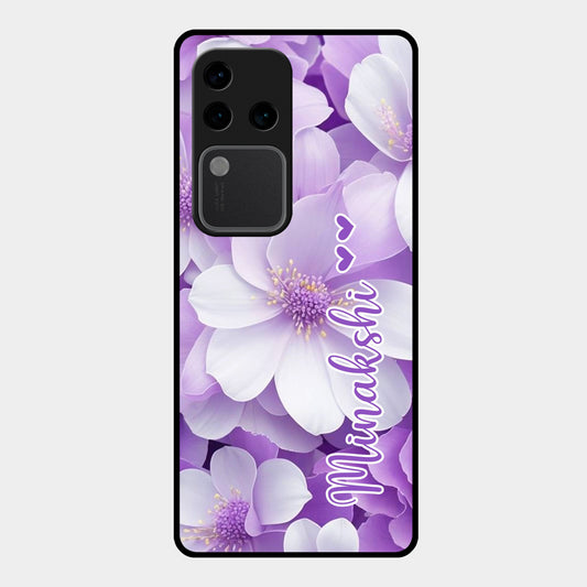 Awesome Purple Floral Glossy Customised Metal Case Cover For Vivo ShopOnCliQ