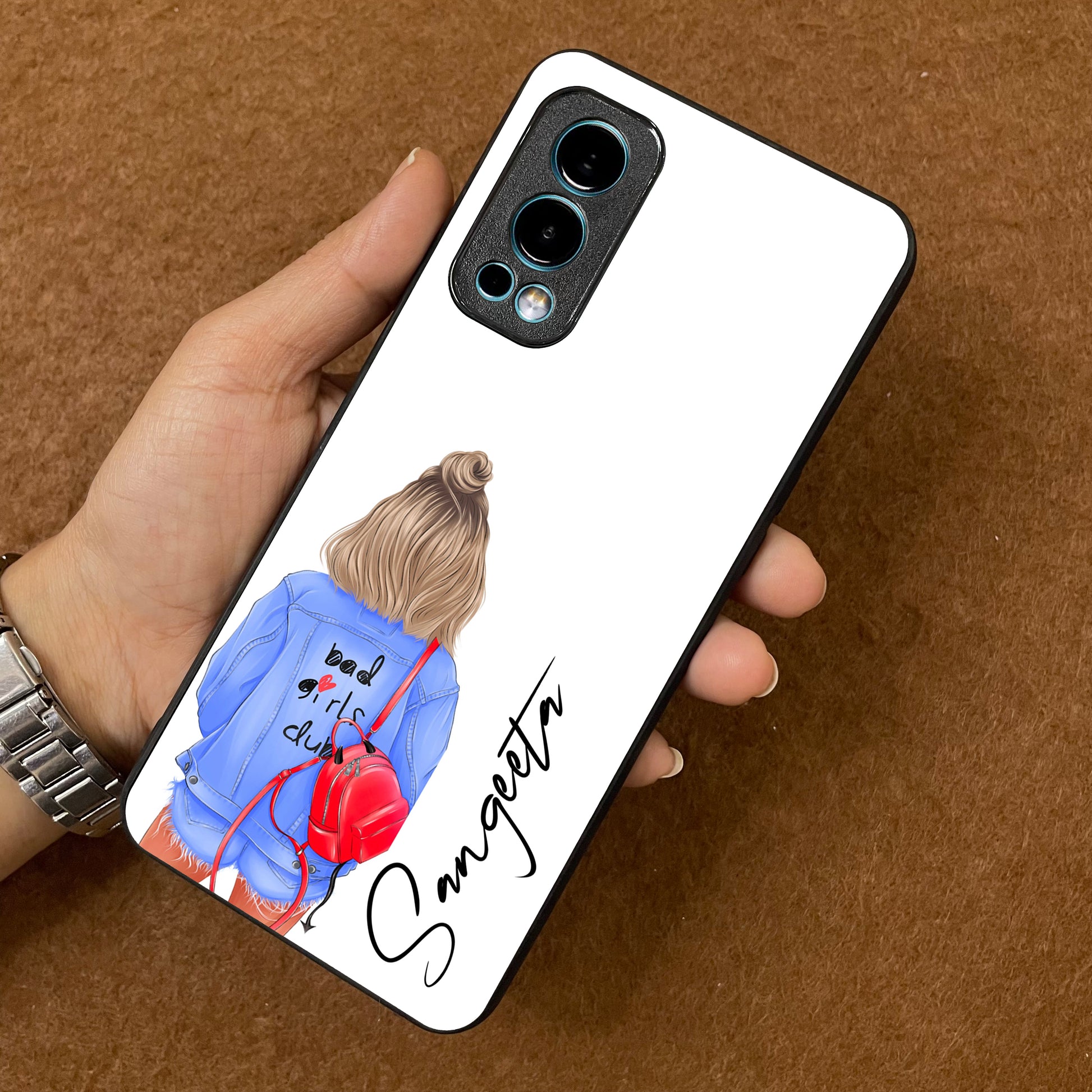 Bag Girl Customize Name Glass Case For OnePlus ShopOnCliQ